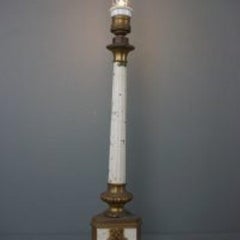Antique Columnar Lamp with Gold Details, Elegant 20th Century Design