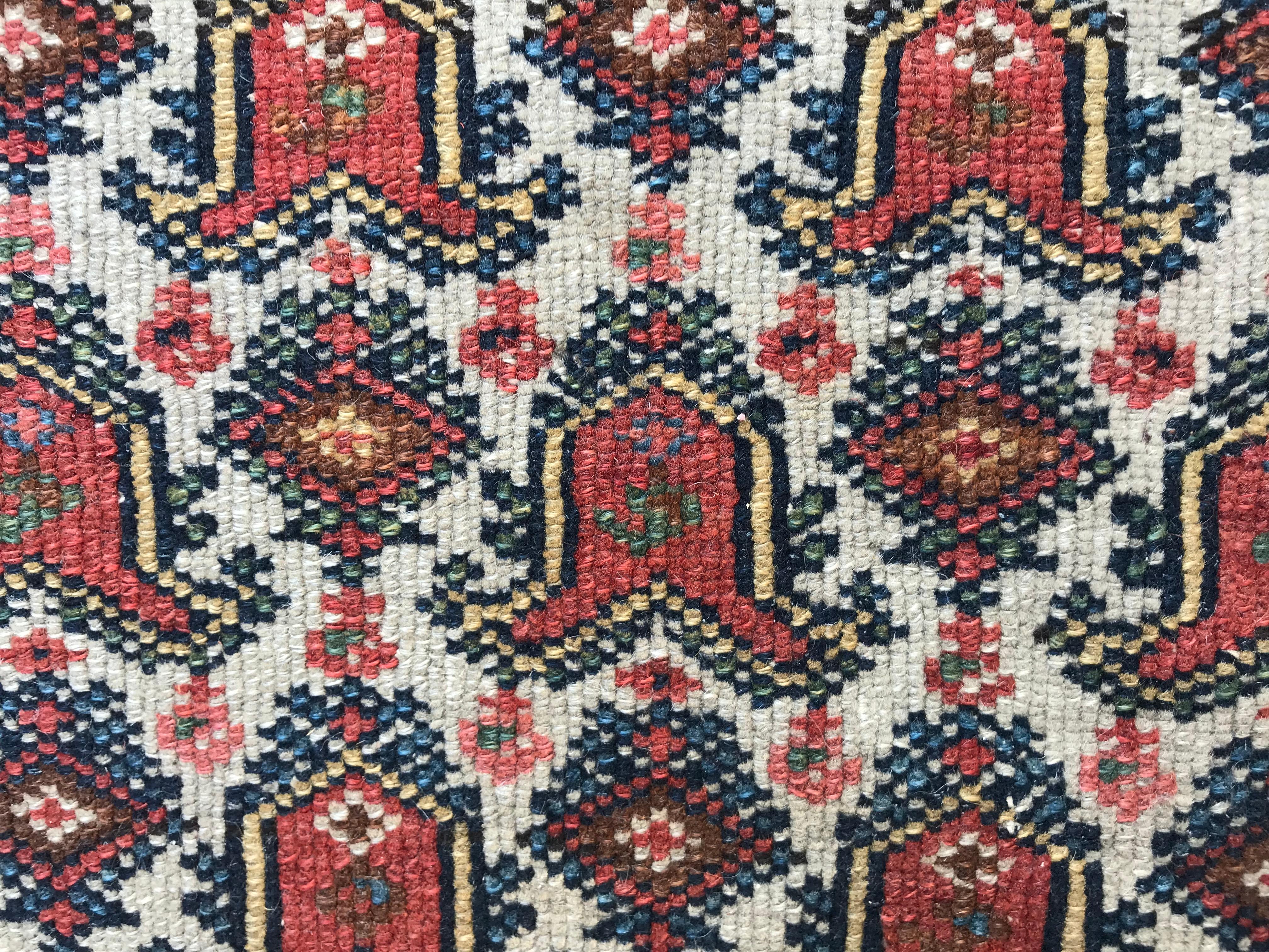 19th Century Bobyrug’s Beautiful Antique Decorative Kurdish Malayer Rug For Sale