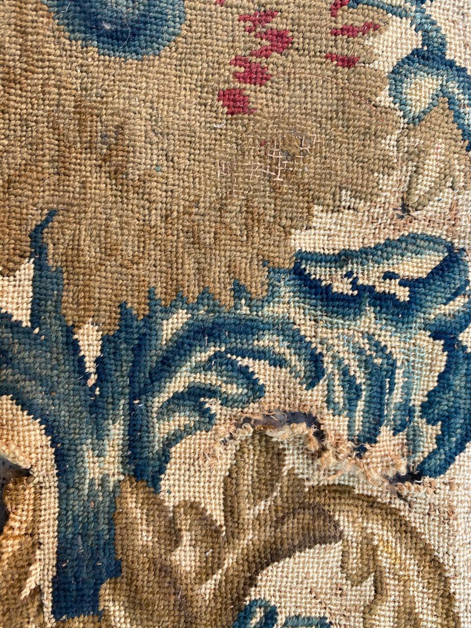 Silk Beautiful Antique Distressed 18th Century Needlepoint Tapestry