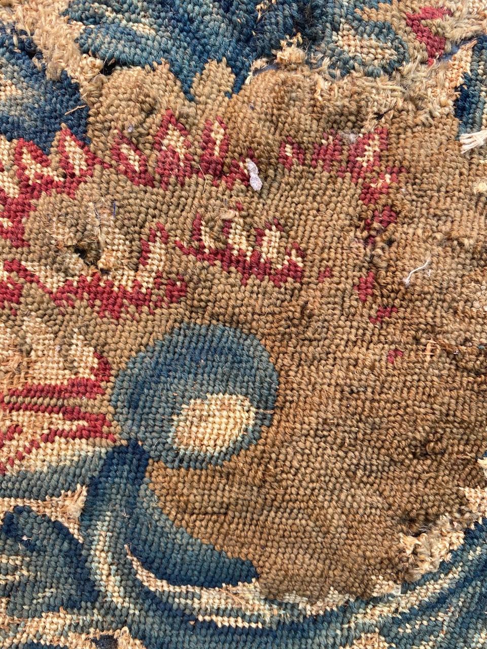 Beautiful Antique Distressed 18th Century Needlepoint Tapestry 1