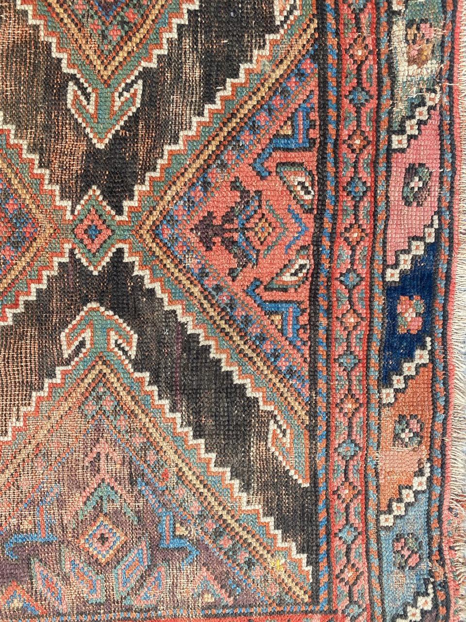 Bobyrug’s Beautiful Antique Distressed Kurdish Rug For Sale 2