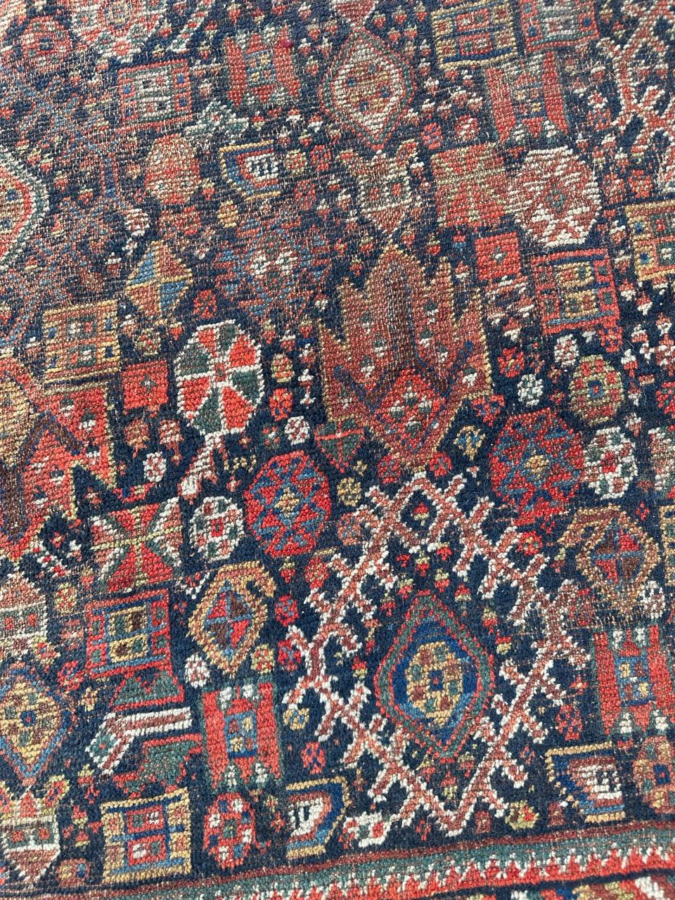 Bobyrug’s Beautiful Antique Distressed Shiraz Rug For Sale 5