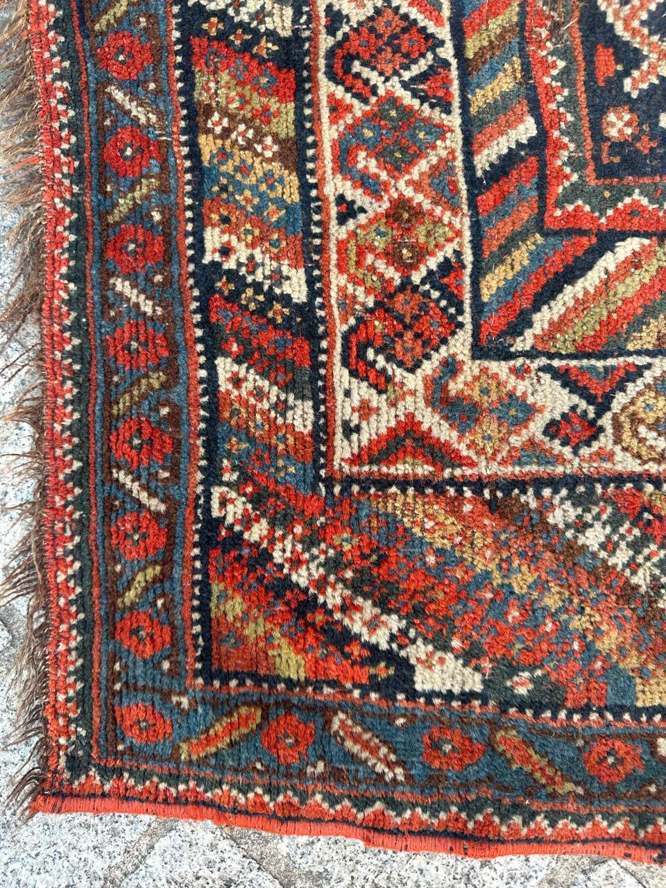 Bobyrug’s Beautiful Antique Distressed Shiraz Rug For Sale 11