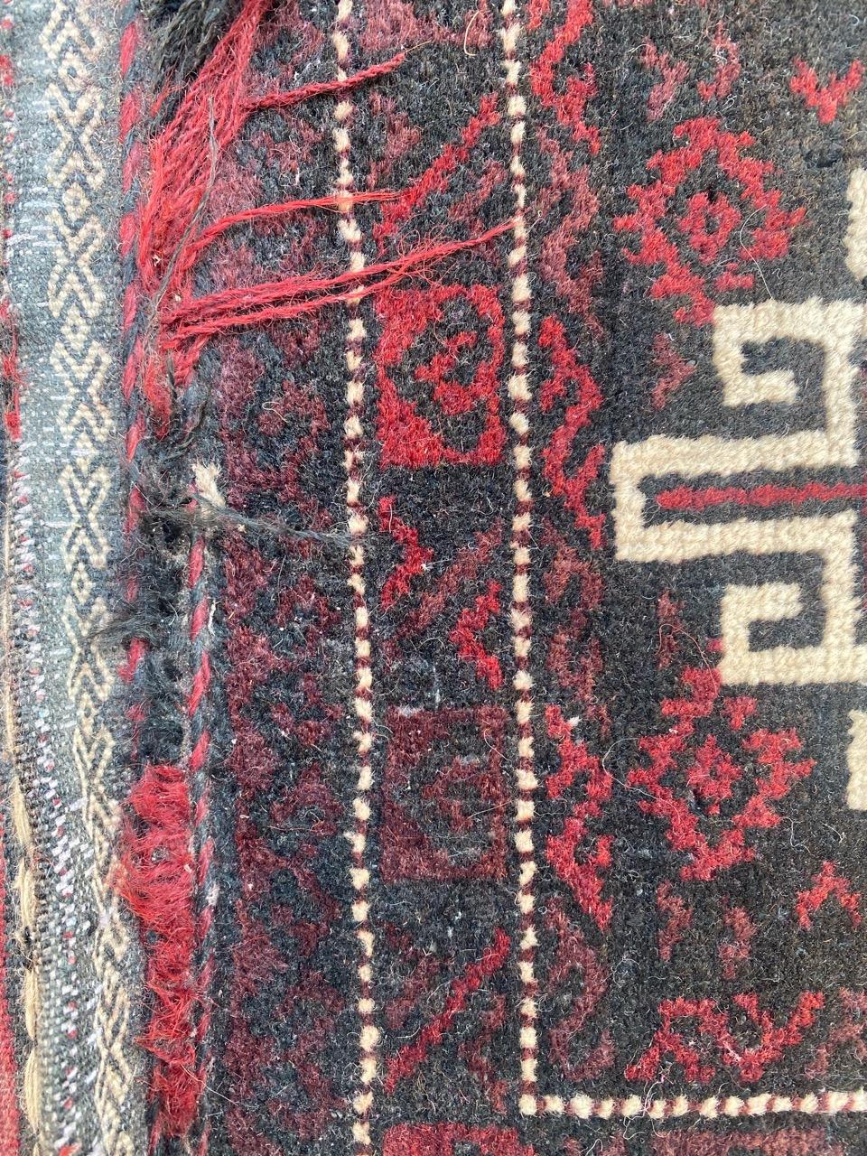 Hand-Knotted Beautiful Antique Double Bag Face Rug For Sale