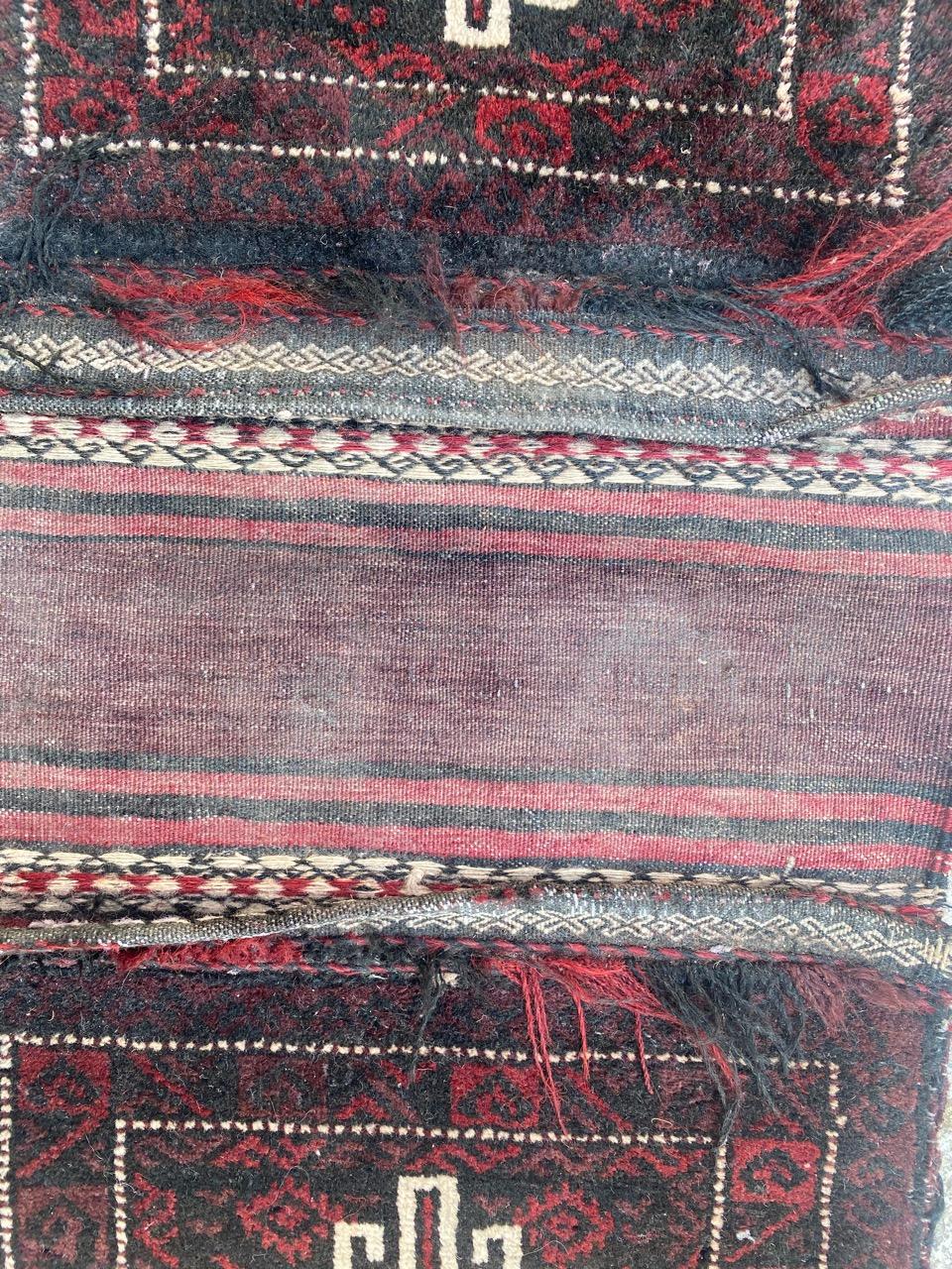 20th Century Beautiful Antique Double Bag Face Rug For Sale