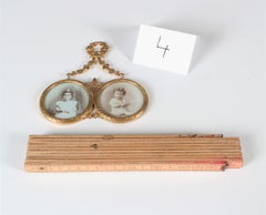 Beautiful Antique Double Picture Frame, Brass, Late 19th Century