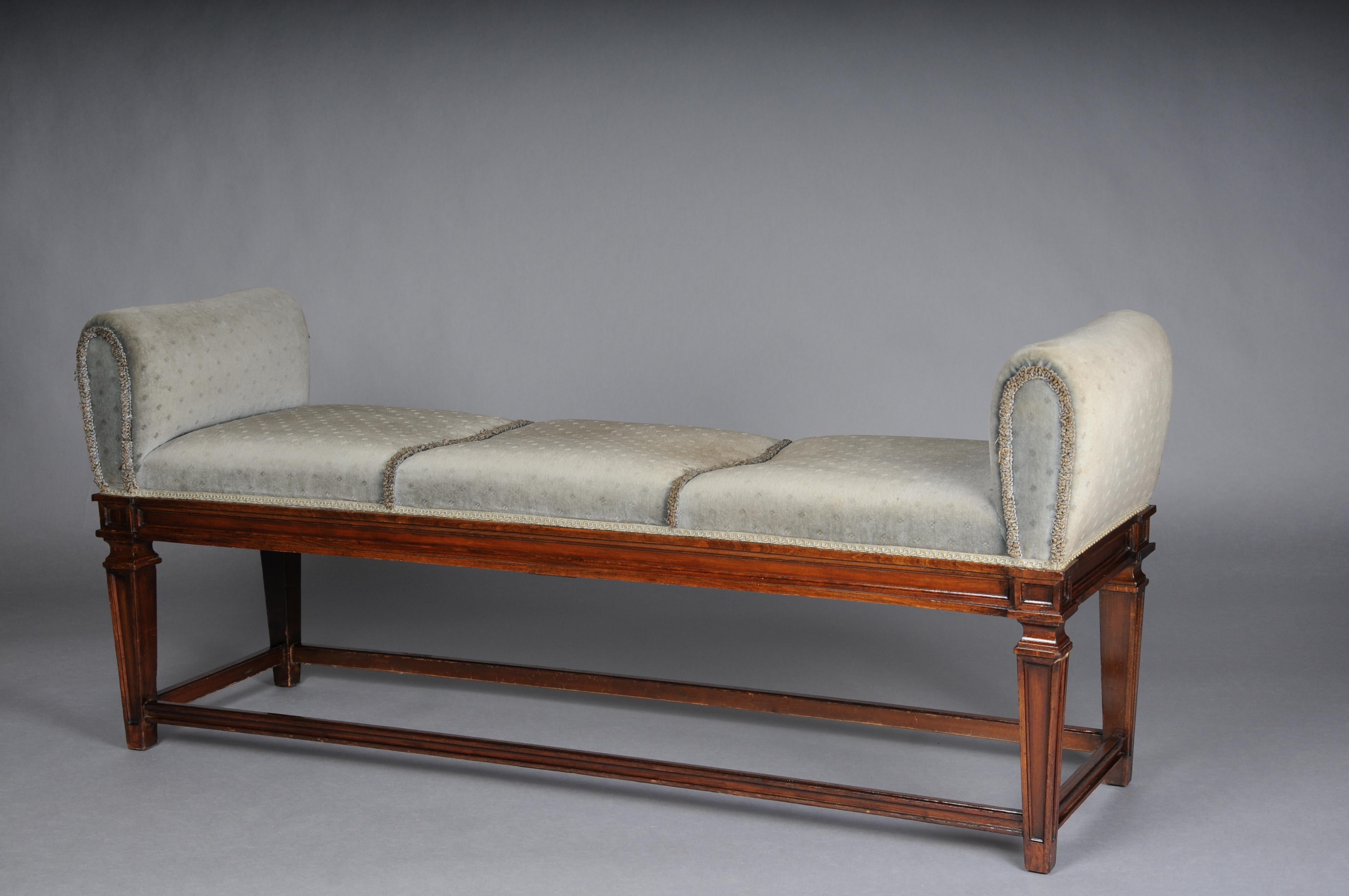 Fabric Beautiful antique Empire bench, oak 20th century. For Sale