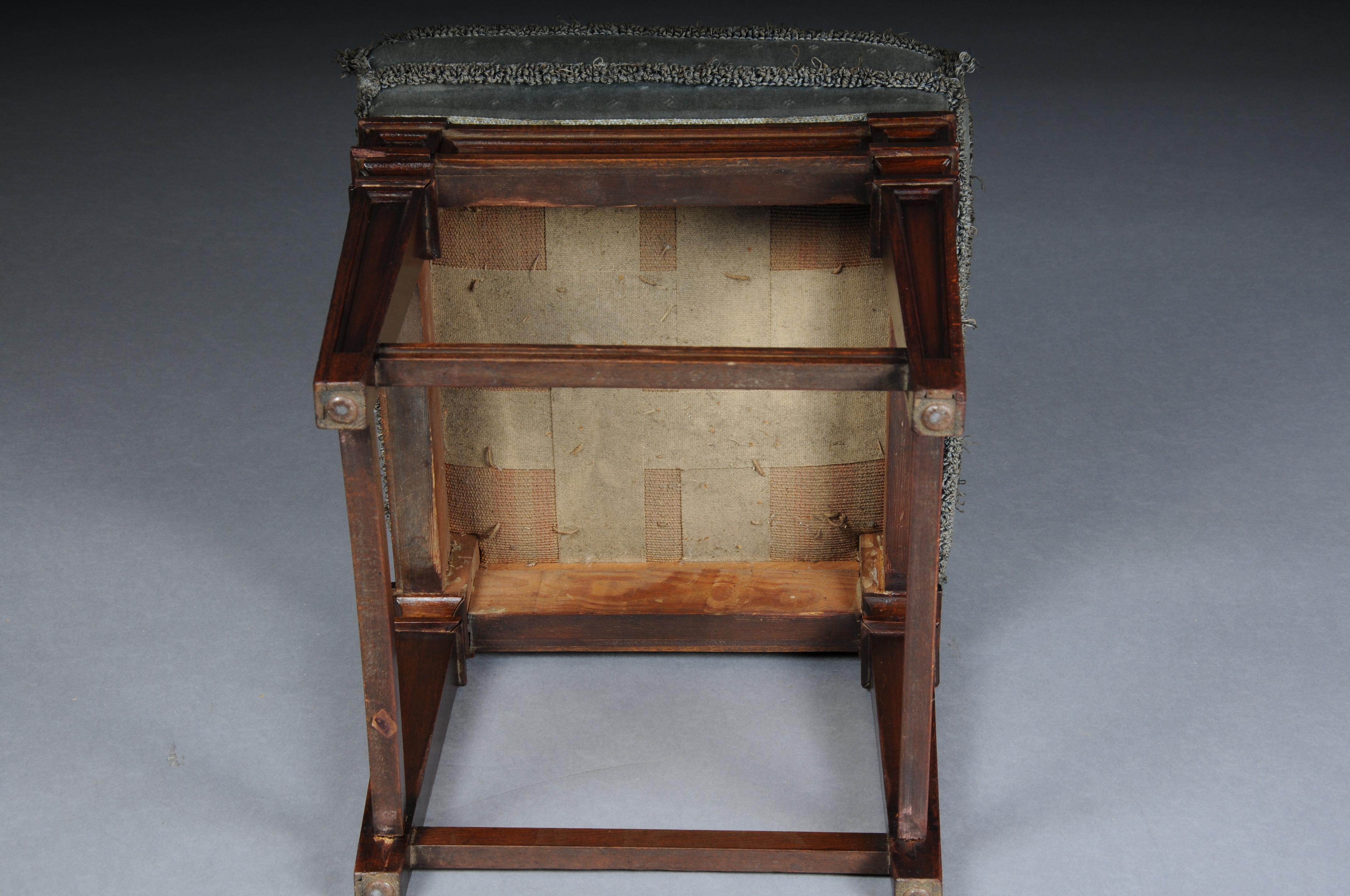 Beautiful antique Empire stool, oak 20th century. For Sale 7