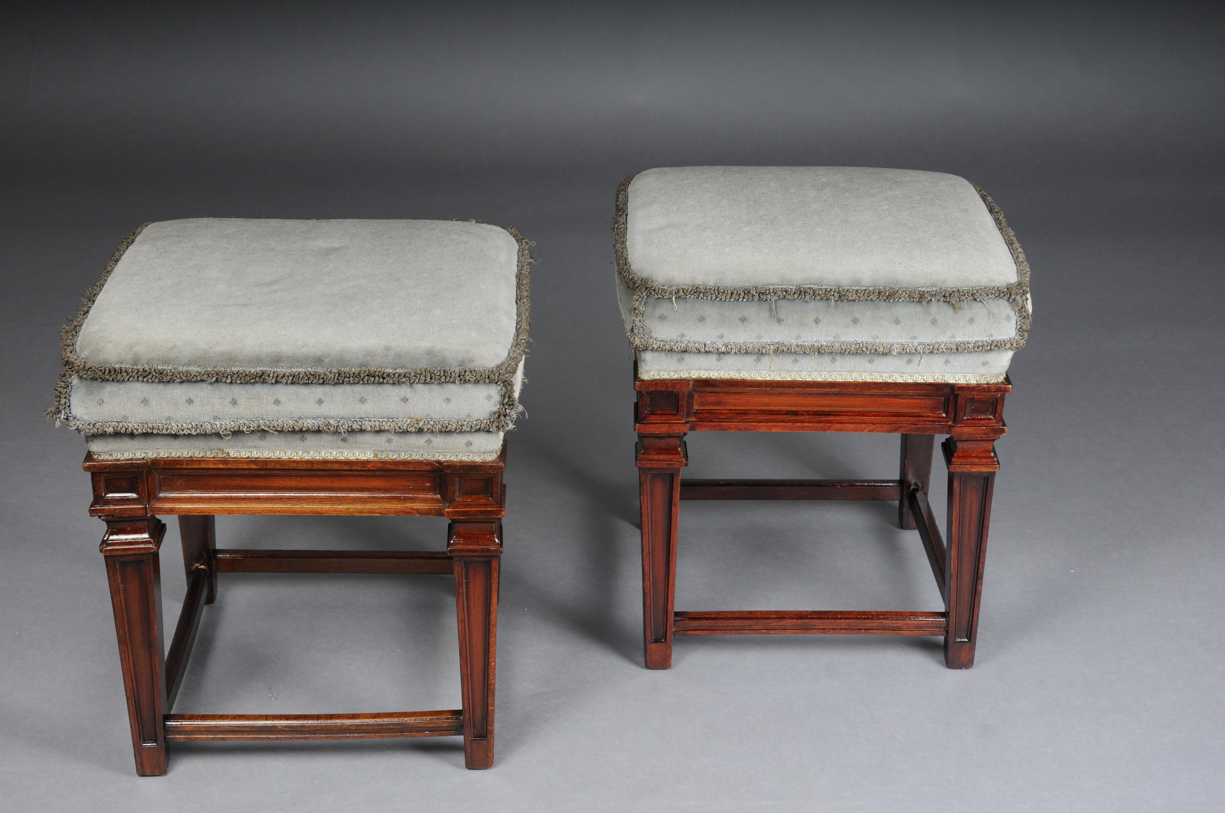 Beautiful antique Empire stool, oak 20th century. For Sale 8