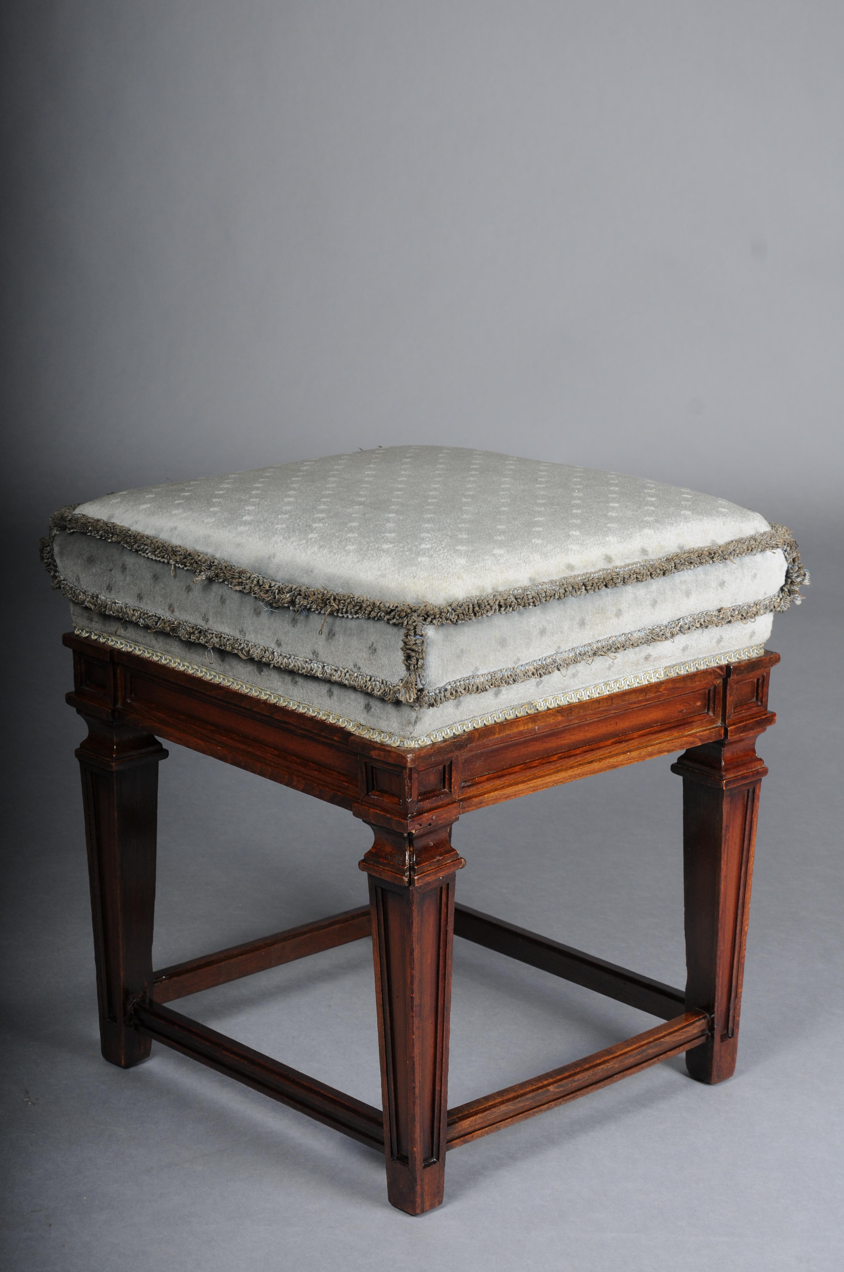 Beautiful antique Empire stool, oak 20th century. For Sale 3