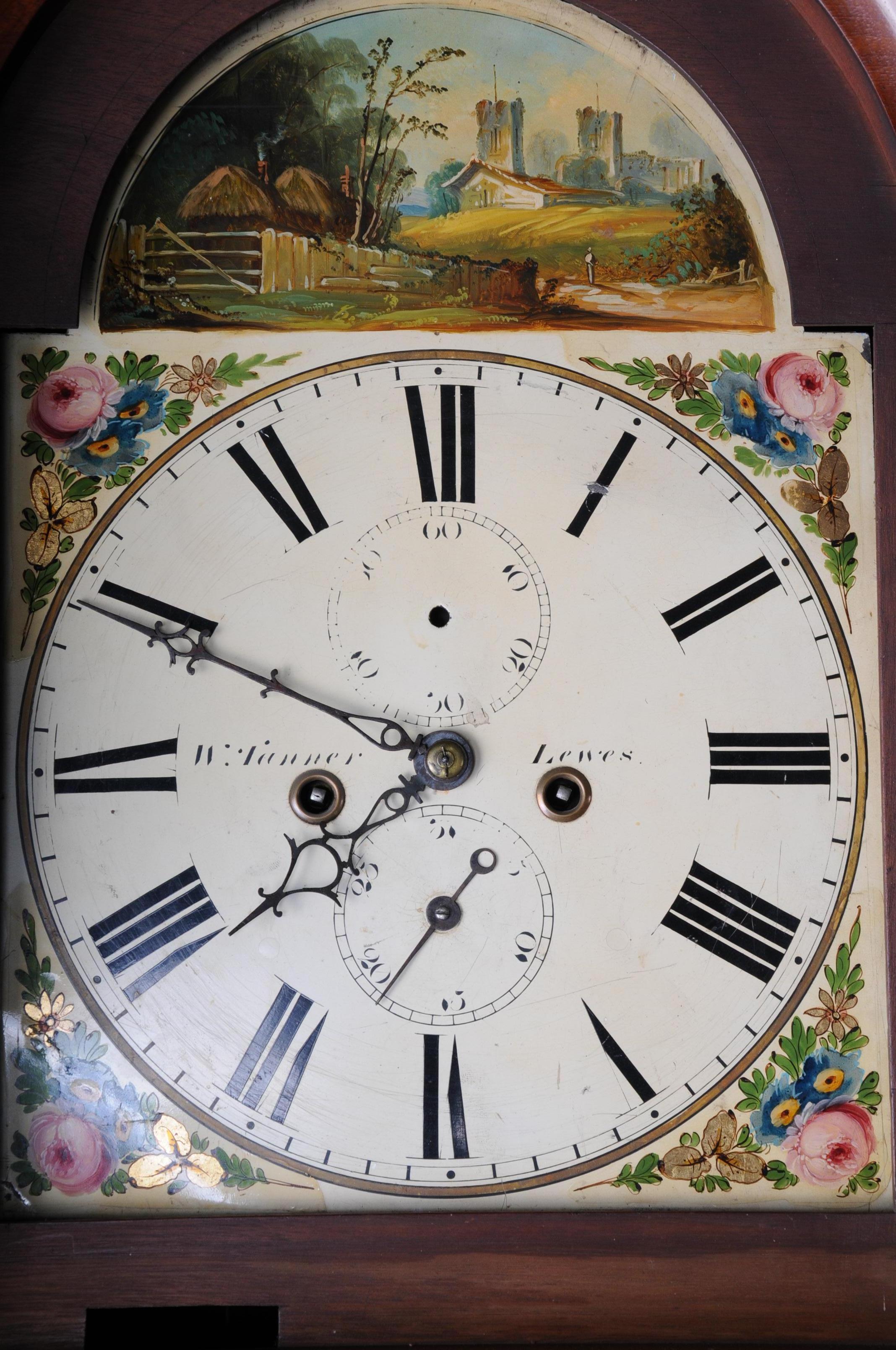 Magnifique horloge de grand-père anglaise ancienne, acajou, 19ème siècle en vente 3