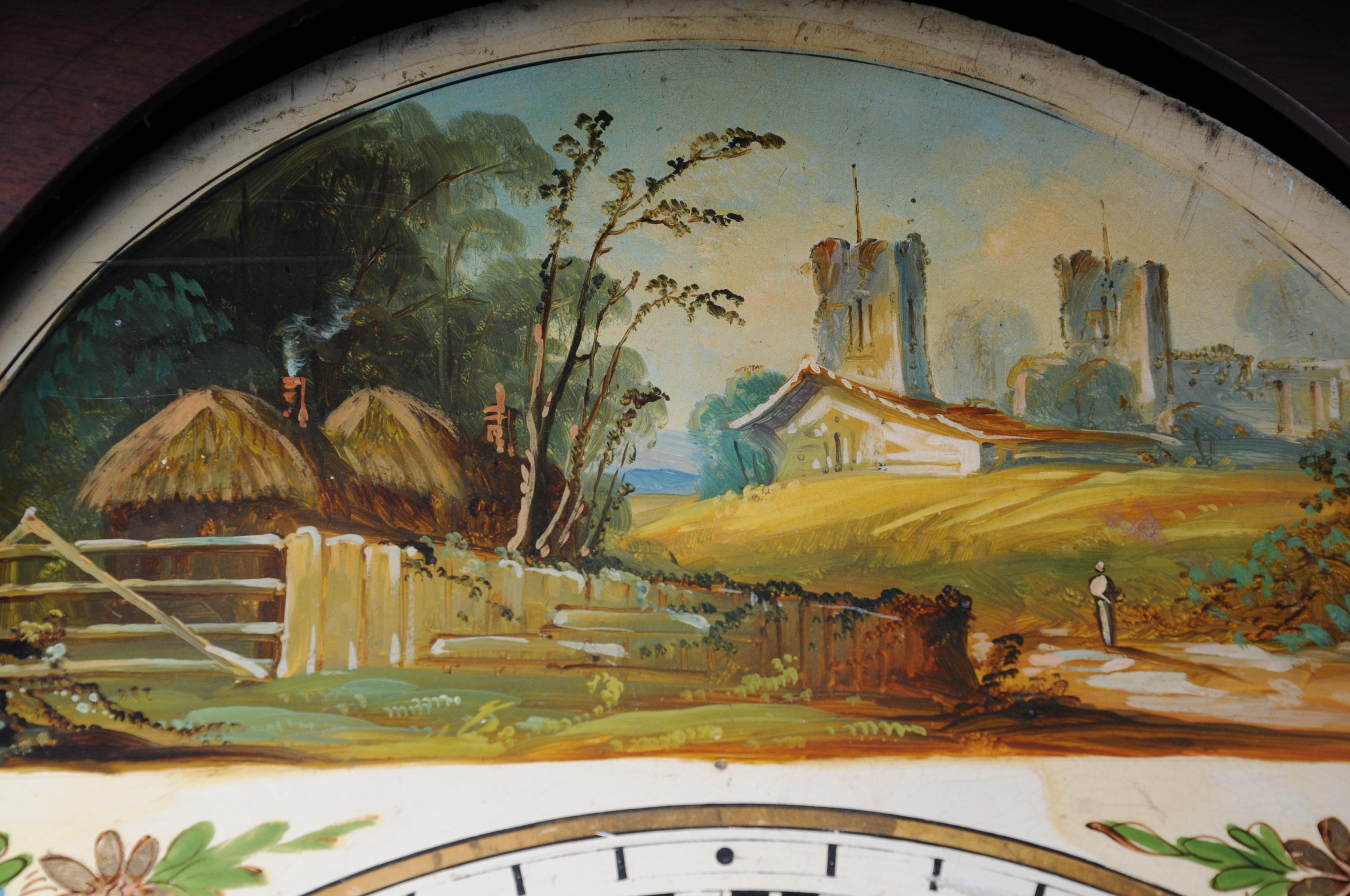 Schöne antike englische Großvater-Uhr, Mahagoni, 19. Jahrhundert im Angebot 10
