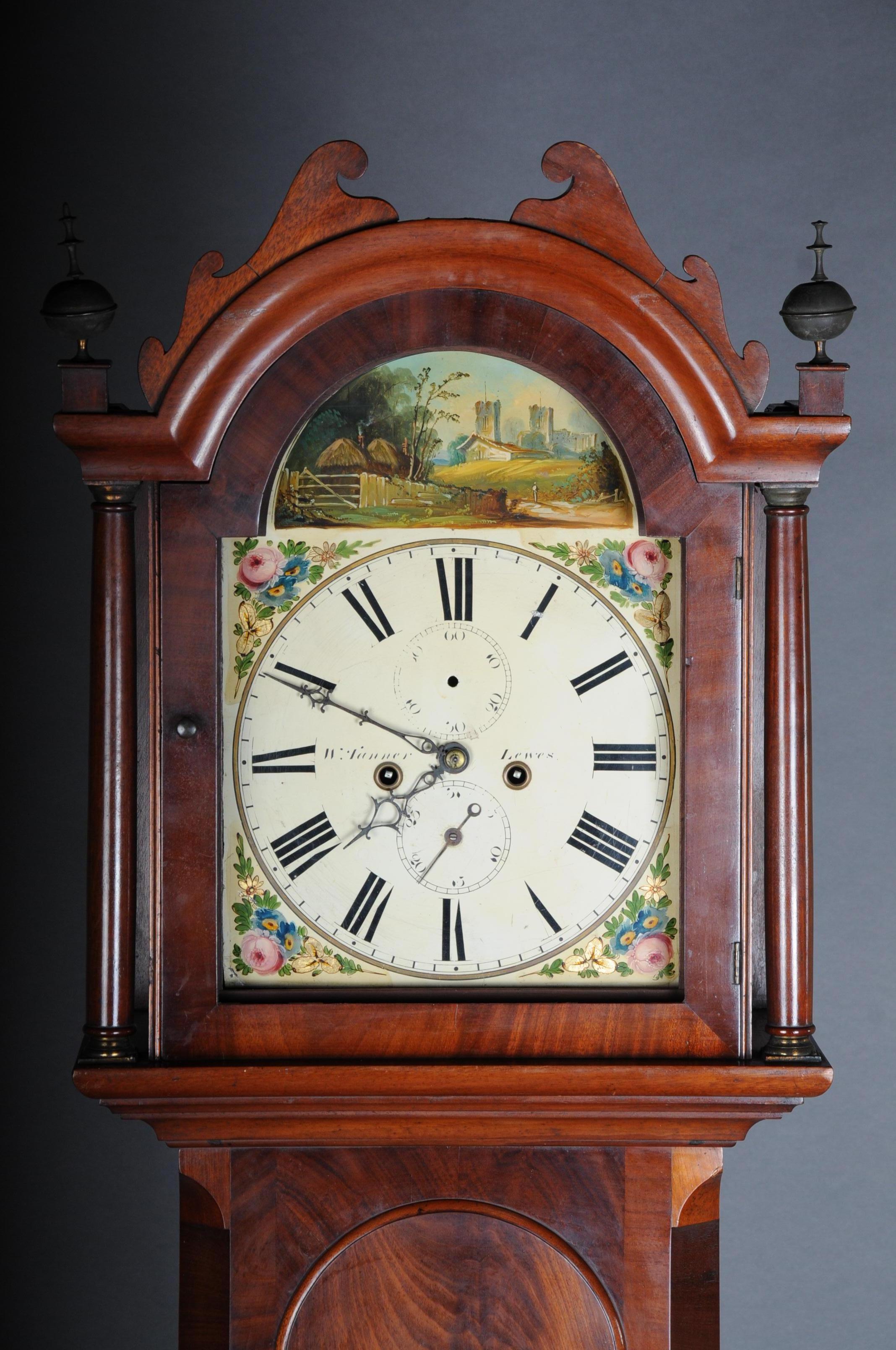 Schöne antike englische Großvater-Uhr, Mahagoni, 19. Jahrhundert (Englisch) im Angebot