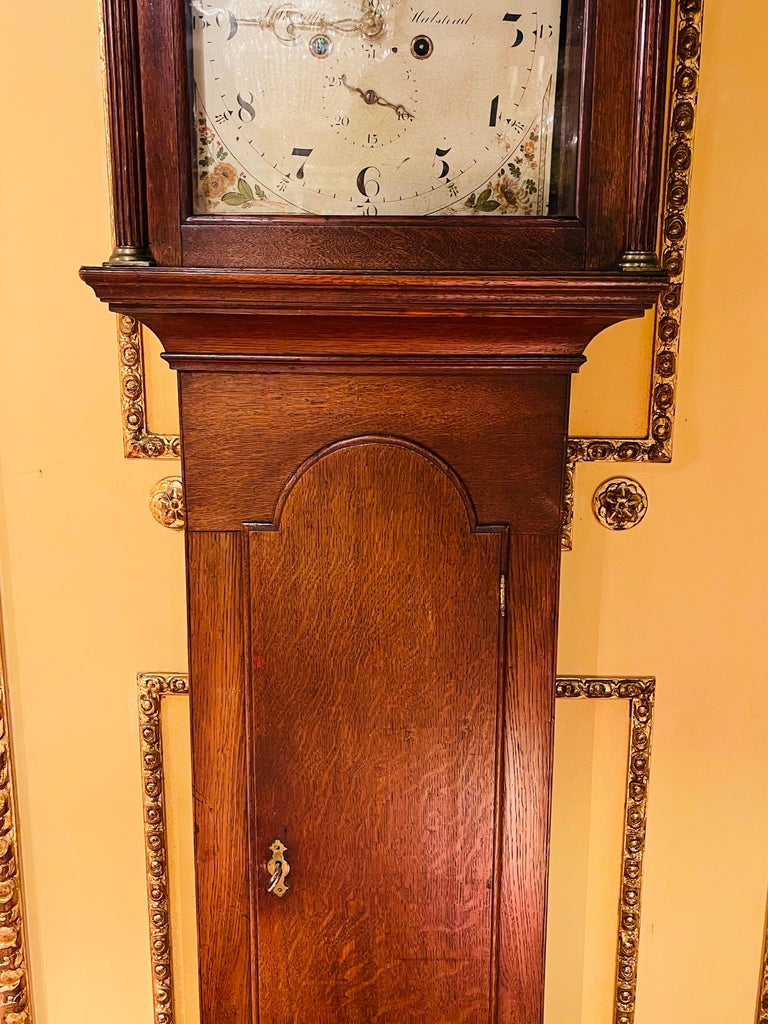 Beautiful Antique English Grandfather Clock, Oak, 19th Century For Sale at 1stDibs antique