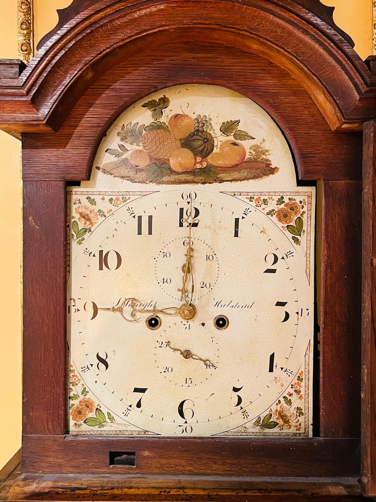 Beautiful Antique English Grandfather Clock, Oak, 19th Century For Sale at 1stDibs antique