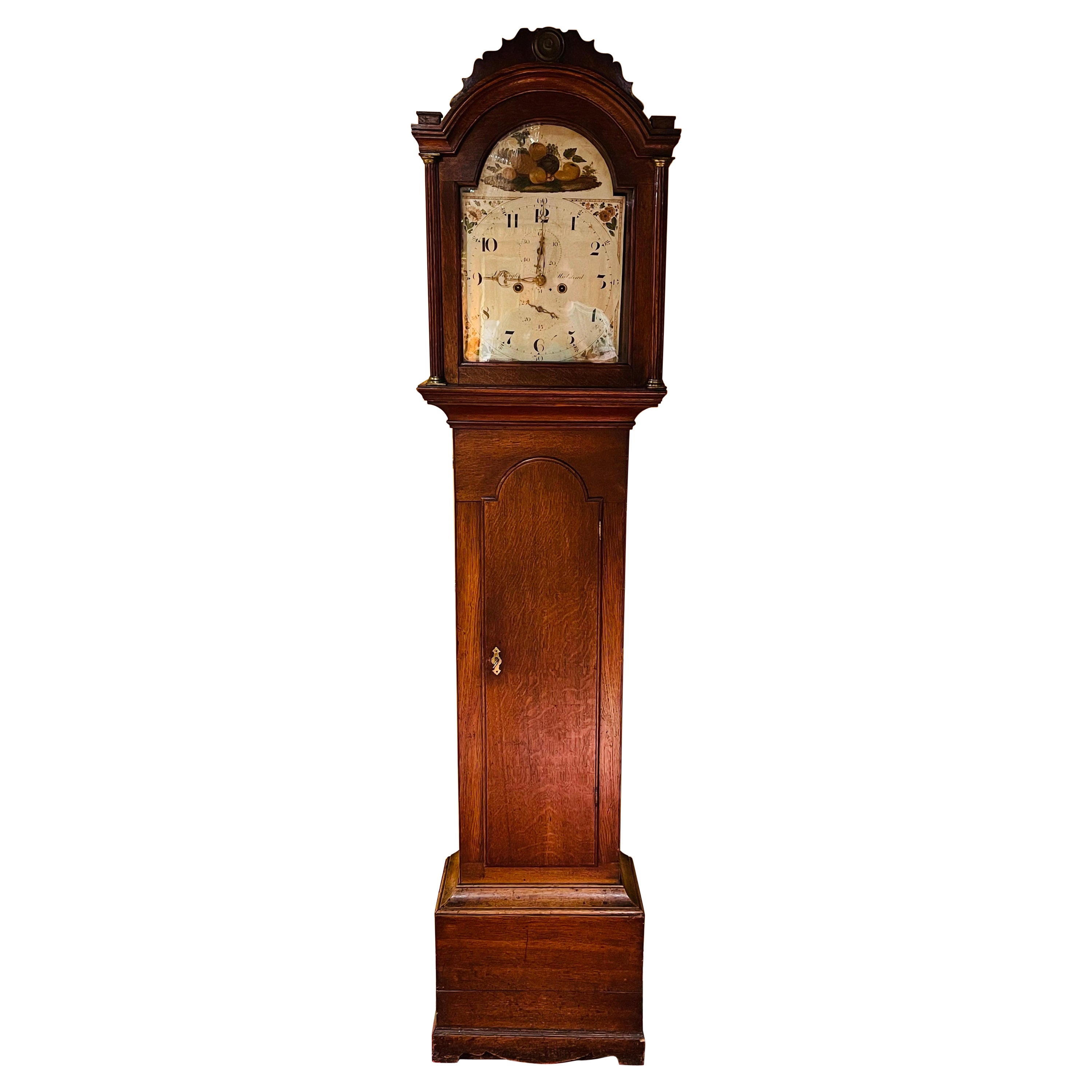 Precioso Reloj de pie inglés antiguo, Roble, Siglo XIX