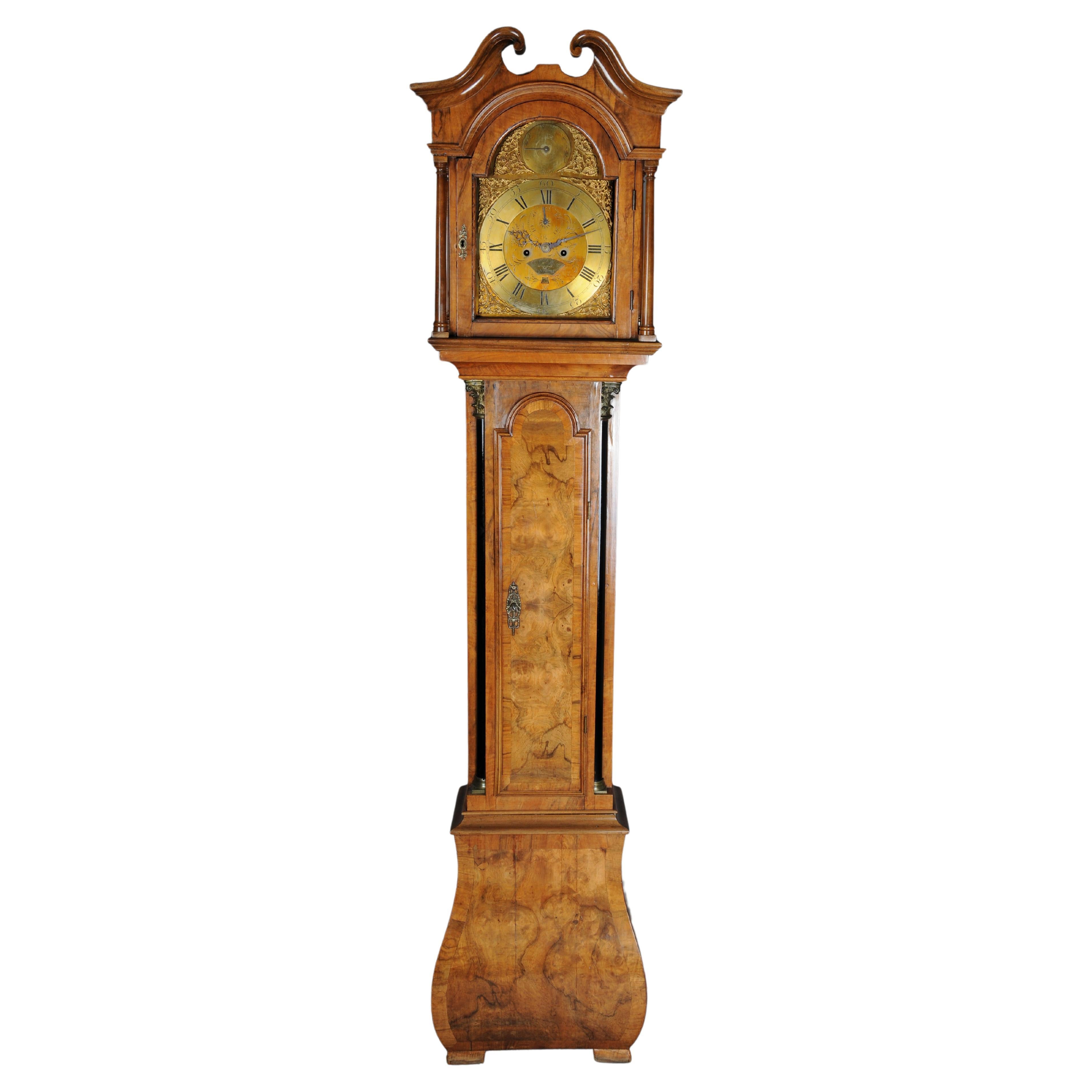 Beautiful Antique English Grandfather Clock, Oak, 19th Century For Sale