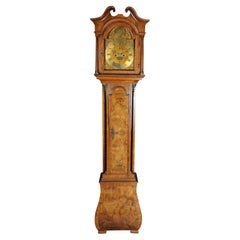 Magnifique horloge de grand-père anglaise ancienne en chêne, XIXe siècle