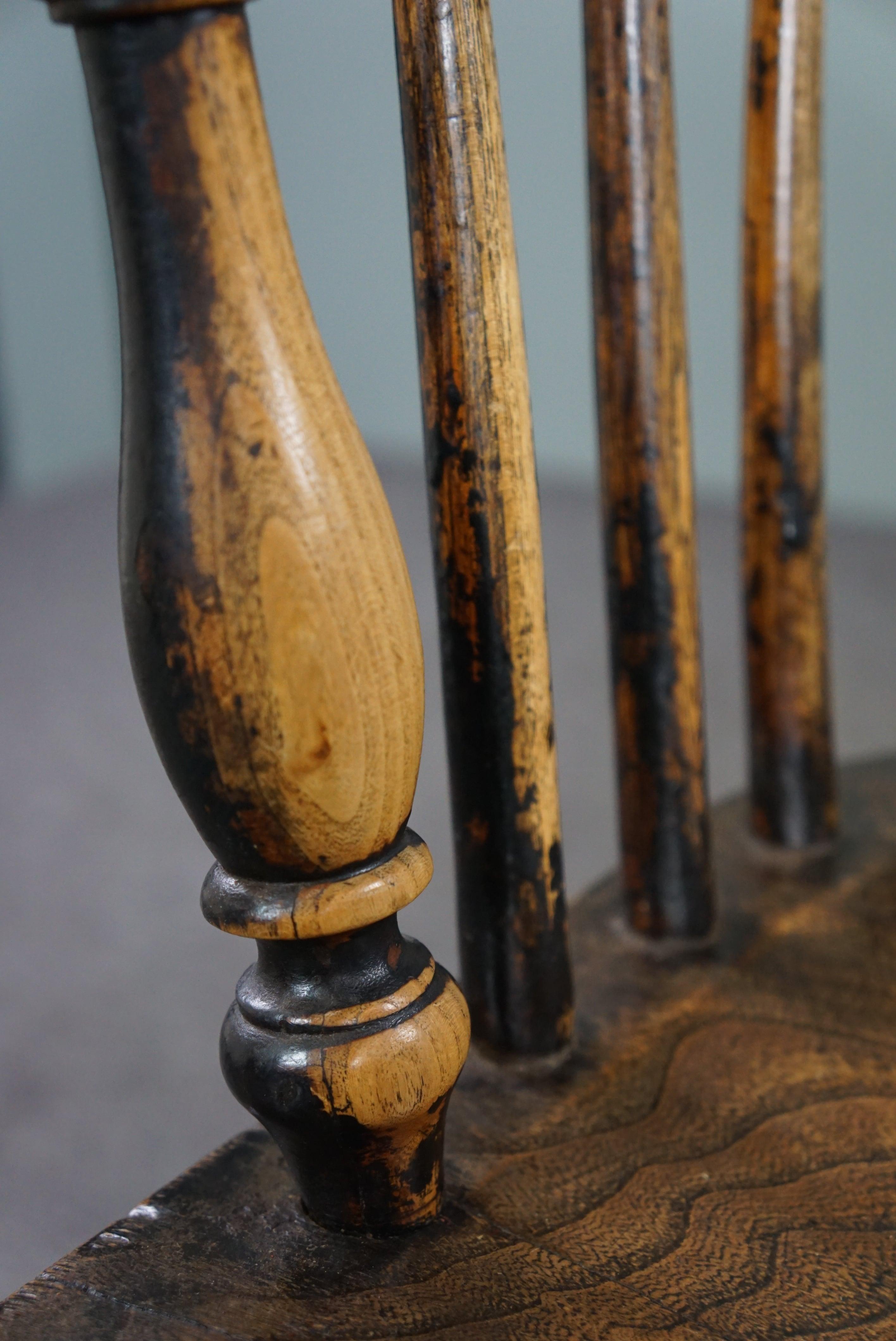 Antique Beauty English low back Windsor Armchair/chair, 18e siècle en vente 6