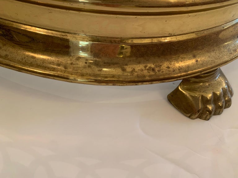 Beautiful Antique English Pierced Brass Fireplace Fender For Sale at