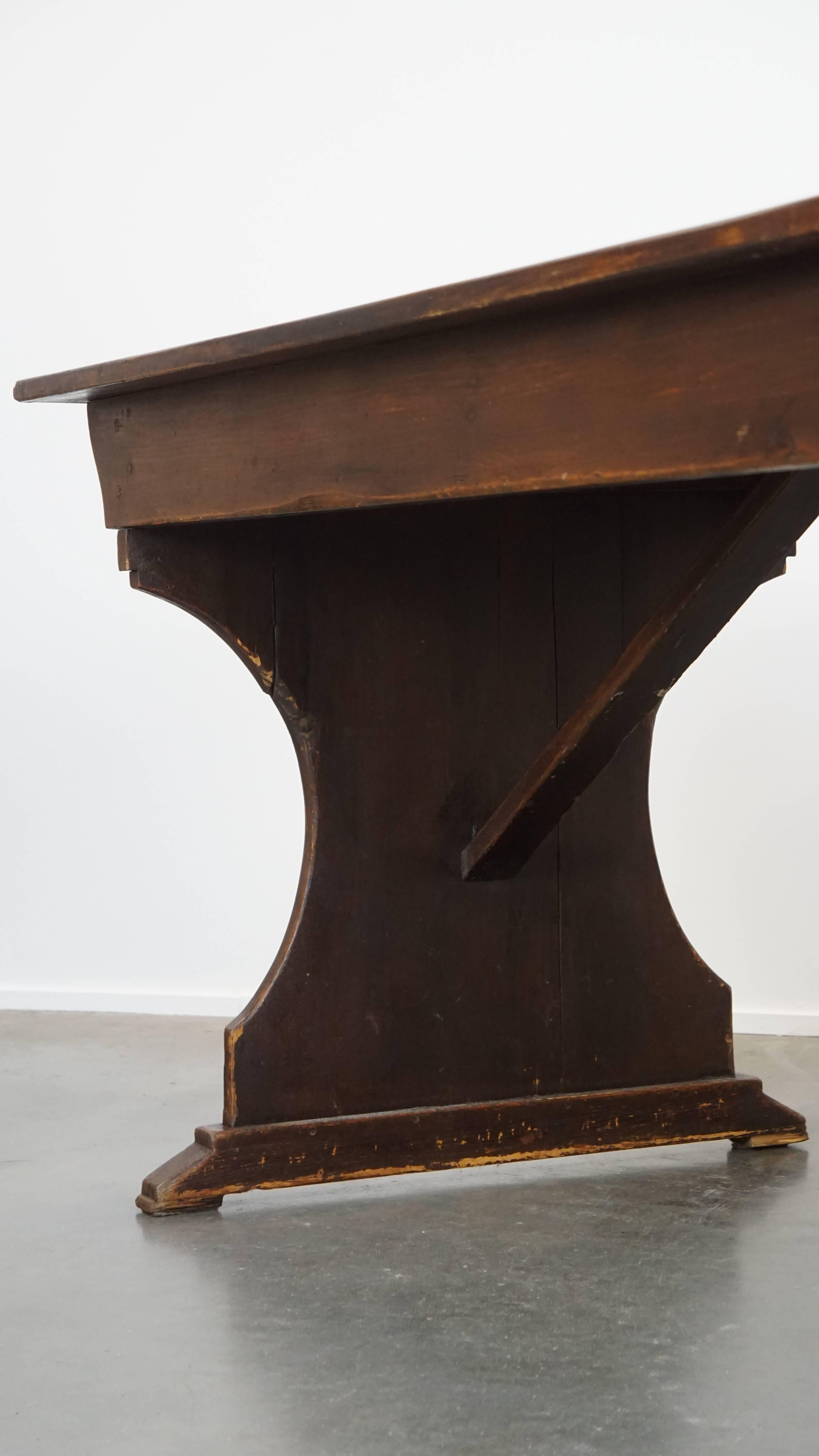 Belle table de monastère anglaise ancienne en pin du 19ème siècle en vente 5