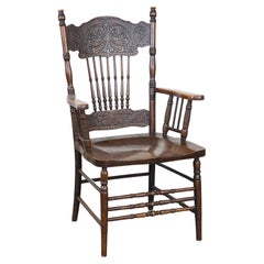 Beautiful antique English spindle chair with beautiful carvings