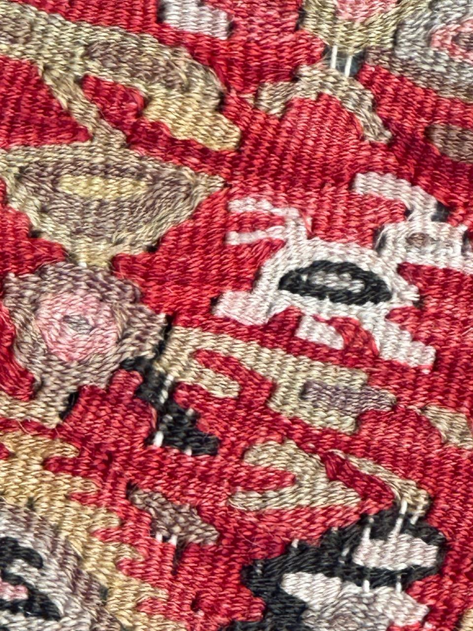 Beautiful antique fine seneh Kilim For Sale 3