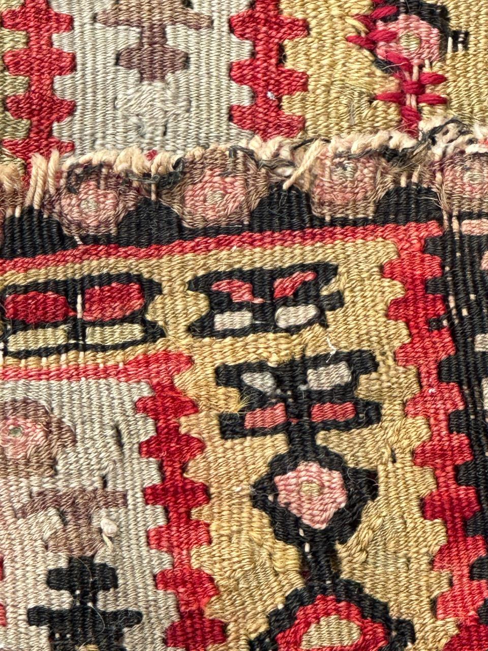 Beautiful antique fine seneh Kilim For Sale 6