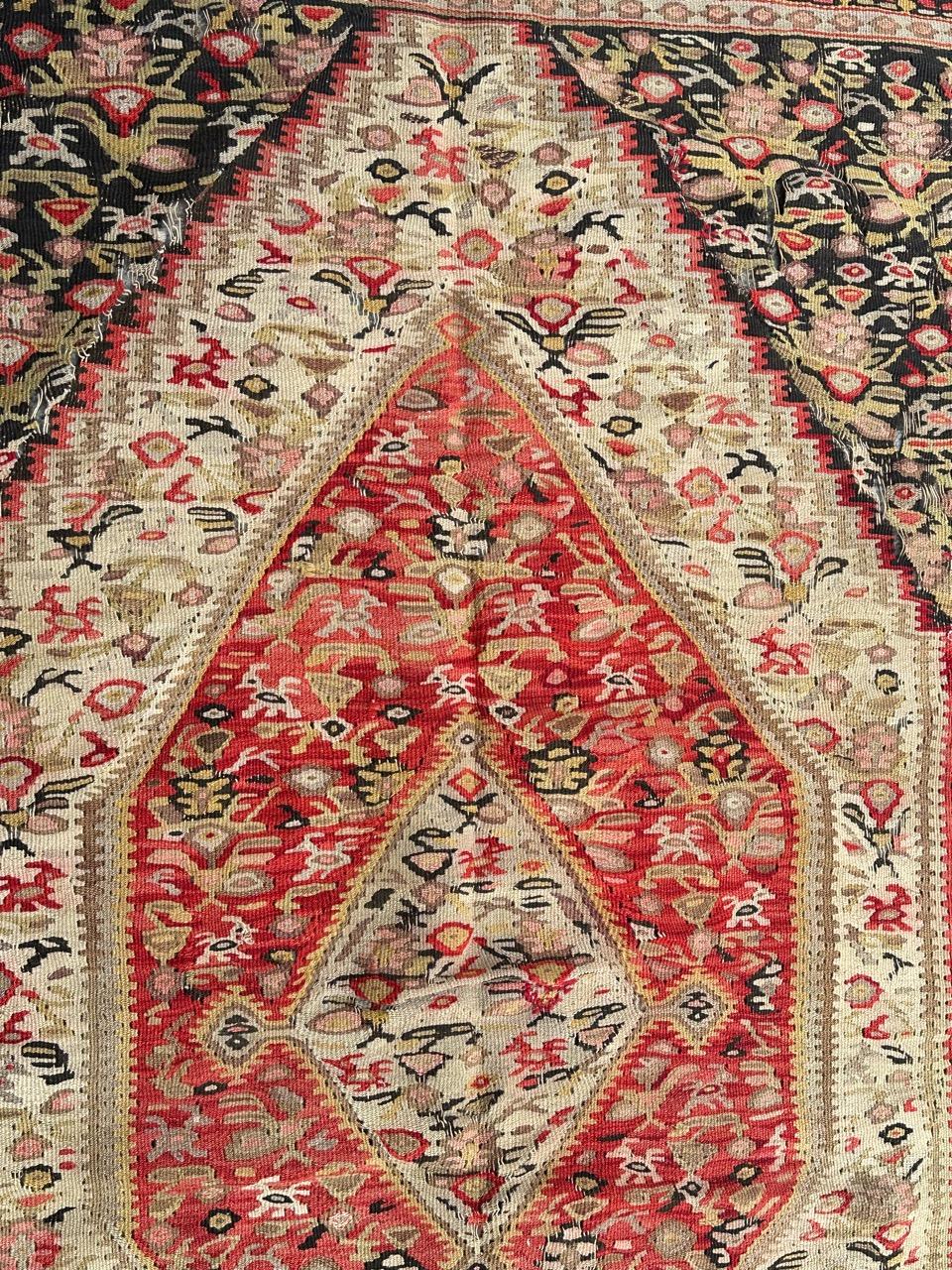 Asian Beautiful antique fine seneh Kilim For Sale