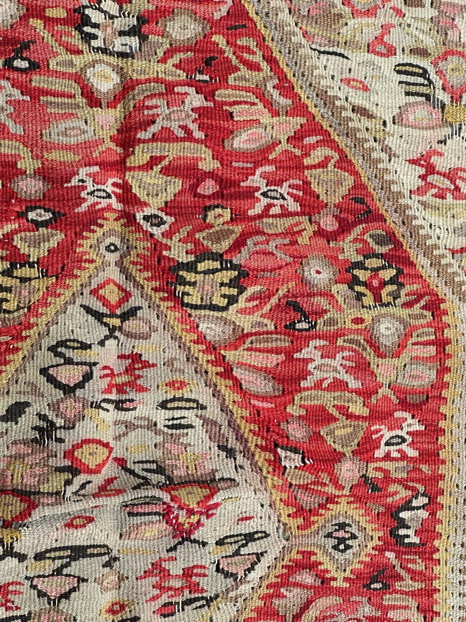 Beautiful antique fine seneh Kilim In Good Condition For Sale In Saint Ouen, FR