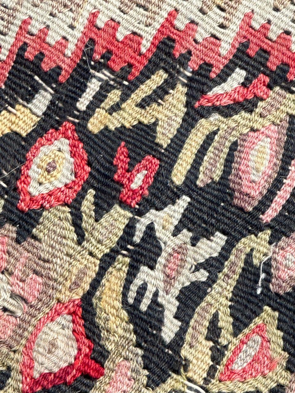 19th Century Beautiful antique fine seneh Kilim For Sale
