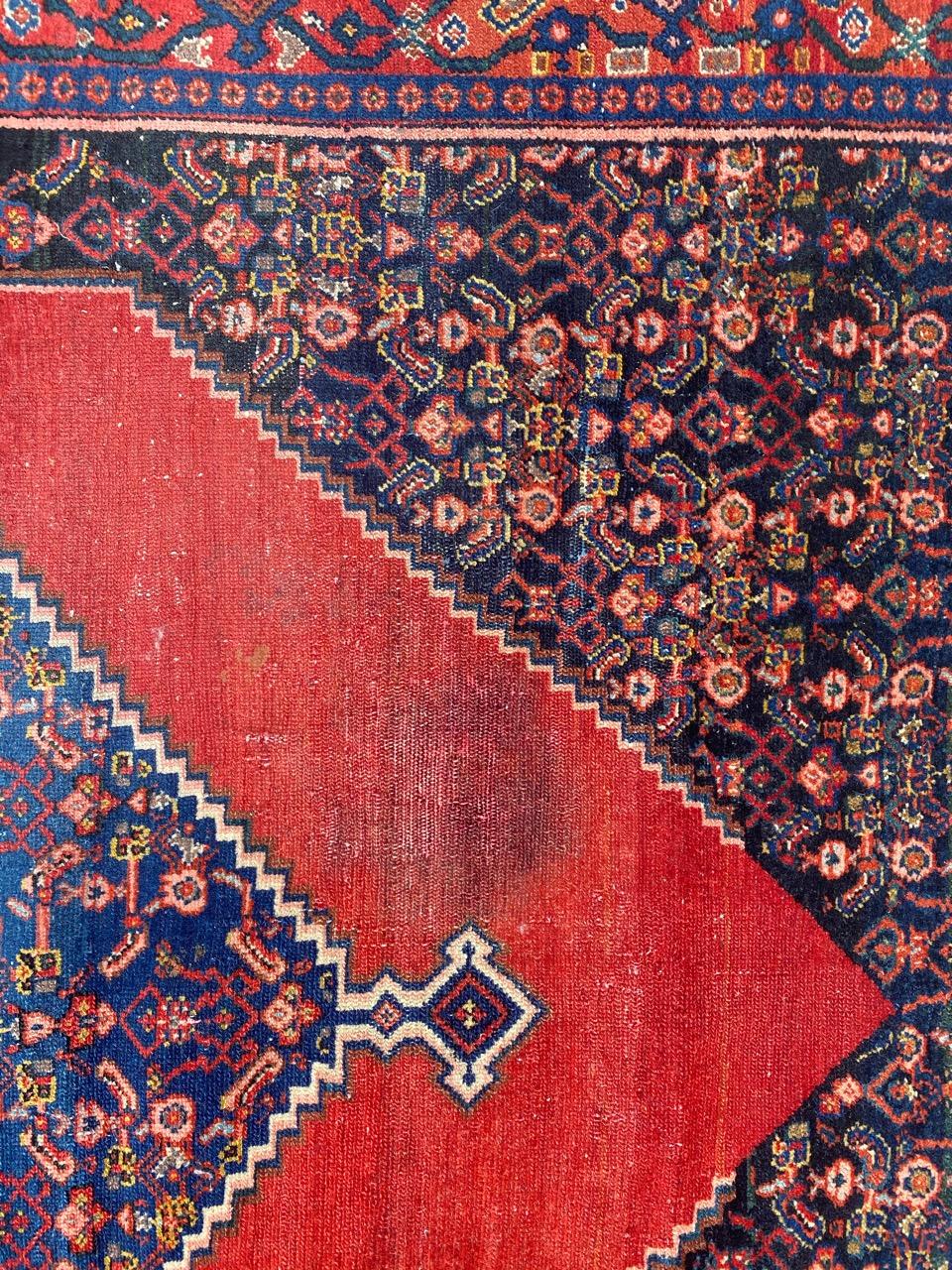 Hand-Knotted Bobyrug’s Beautiful Antique Fine Senneh Rug For Sale