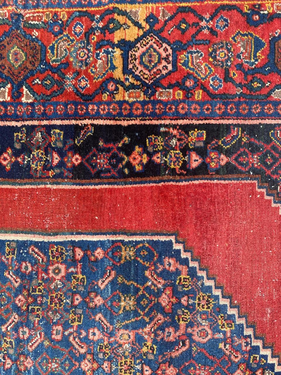 Bobyrug’s Beautiful Antique Fine Senneh Rug In Fair Condition For Sale In Saint Ouen, FR
