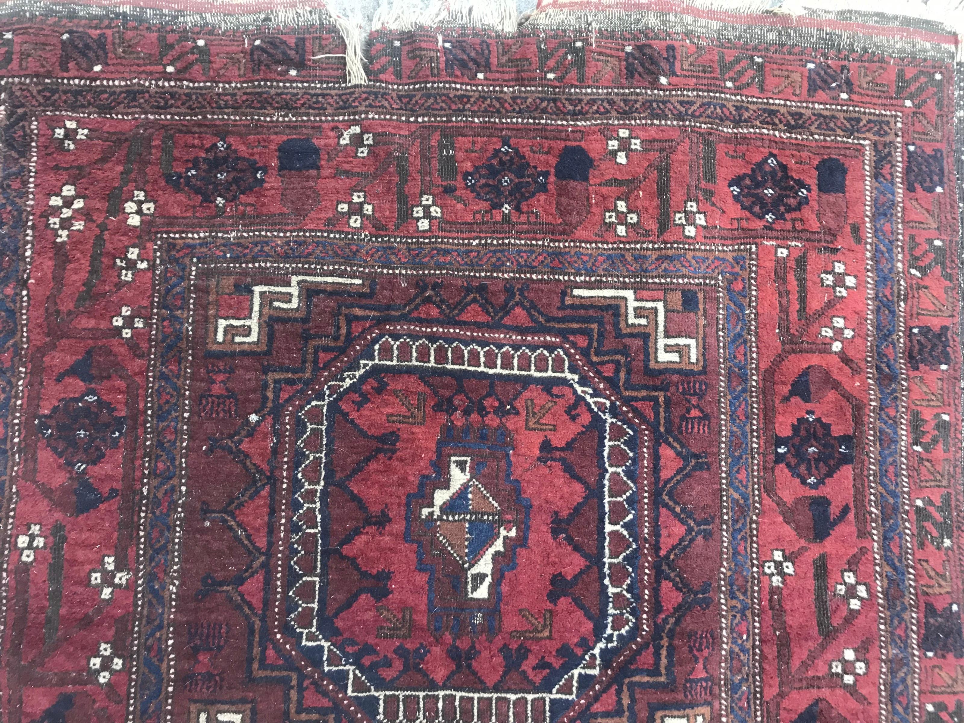 Hand-Knotted Bobyrug’s Beautiful Antique Fine Turkmen Tribal Rug For Sale