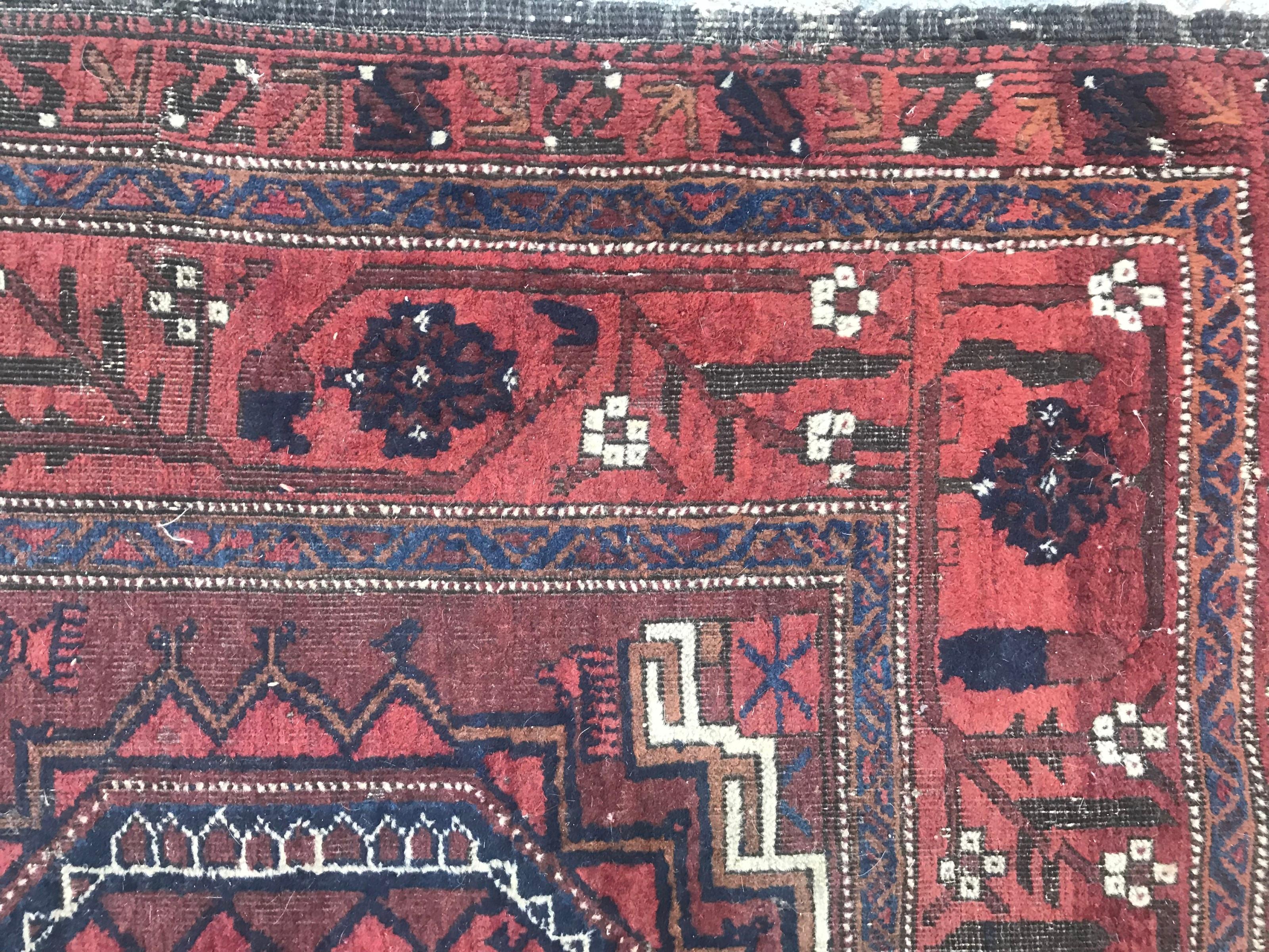 Bobyrug’s Beautiful Antique Fine Turkmen Tribal Rug For Sale 2