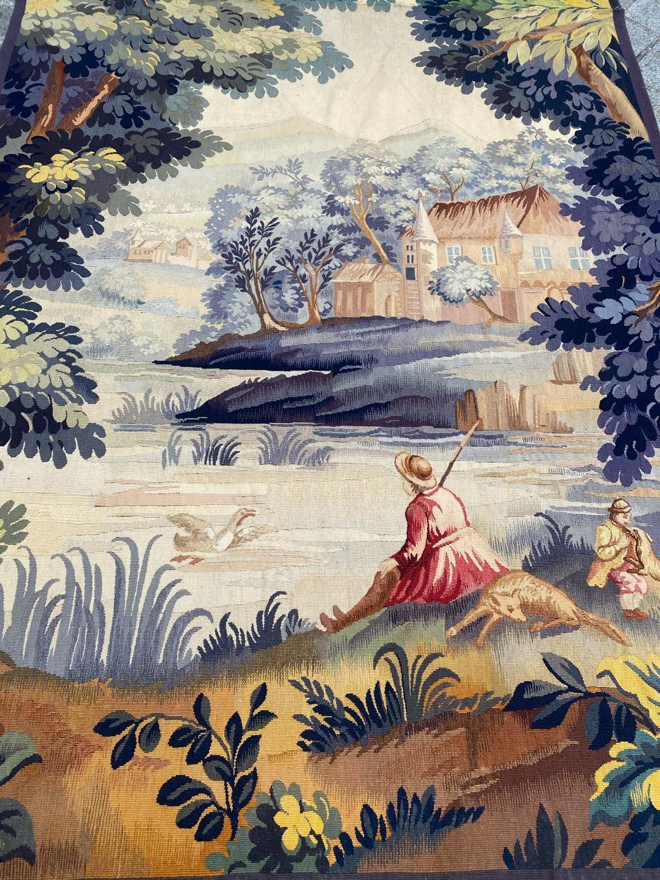 Bobyrug's Beautiful Antique French Aubusson Tapestry (Tapisserie d'Aubusson française ancienne) en vente 3
