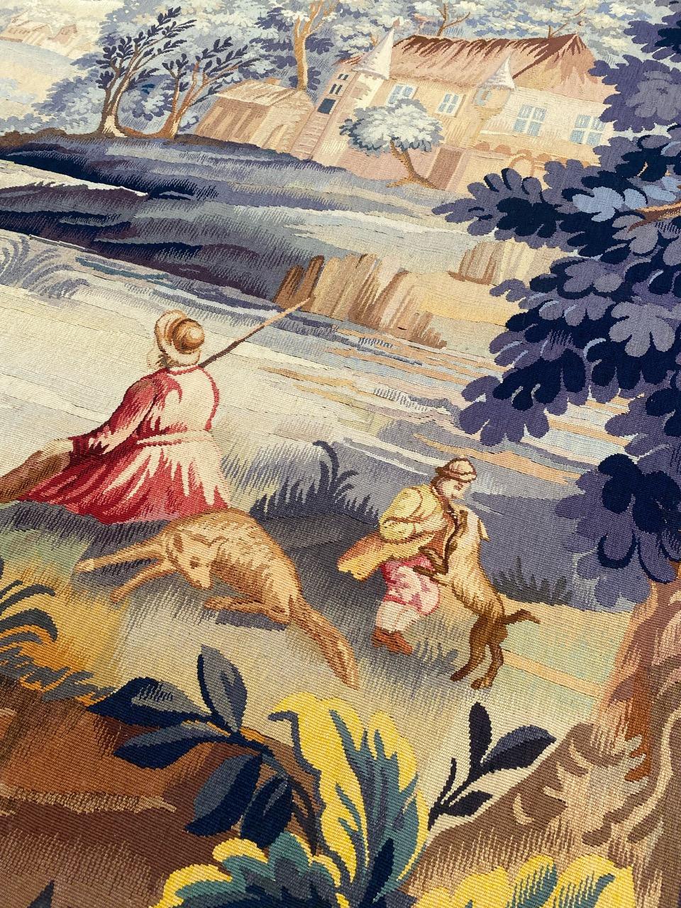 Bobyrug's Beautiful Antique French Aubusson Tapestry (Tapisserie d'Aubusson française ancienne) en vente 4