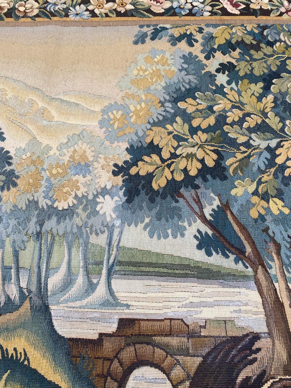 Bobyrug's Beautiful Antique French Aubusson Tapestry (Tapisserie d'Aubusson française ancienne) en vente 5