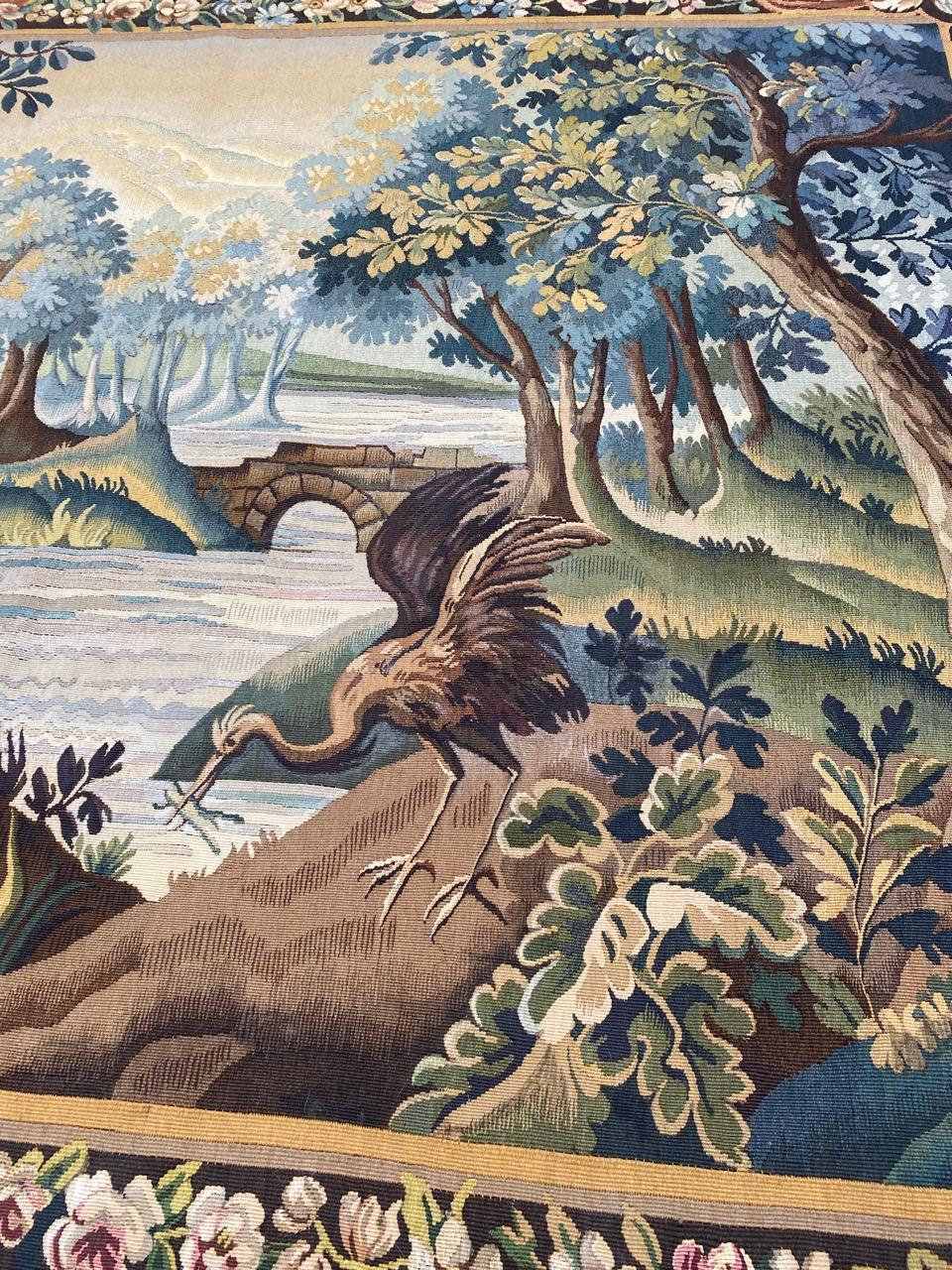 Bobyrug's Beautiful Antique French Aubusson Tapestry (Tapisserie d'Aubusson française ancienne) en vente 10