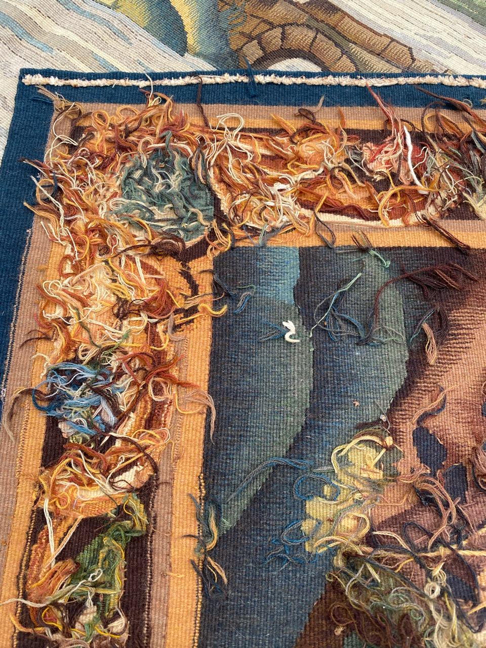 Bobyrug’s Beautiful Antique French Aubusson Tapestry For Sale 14