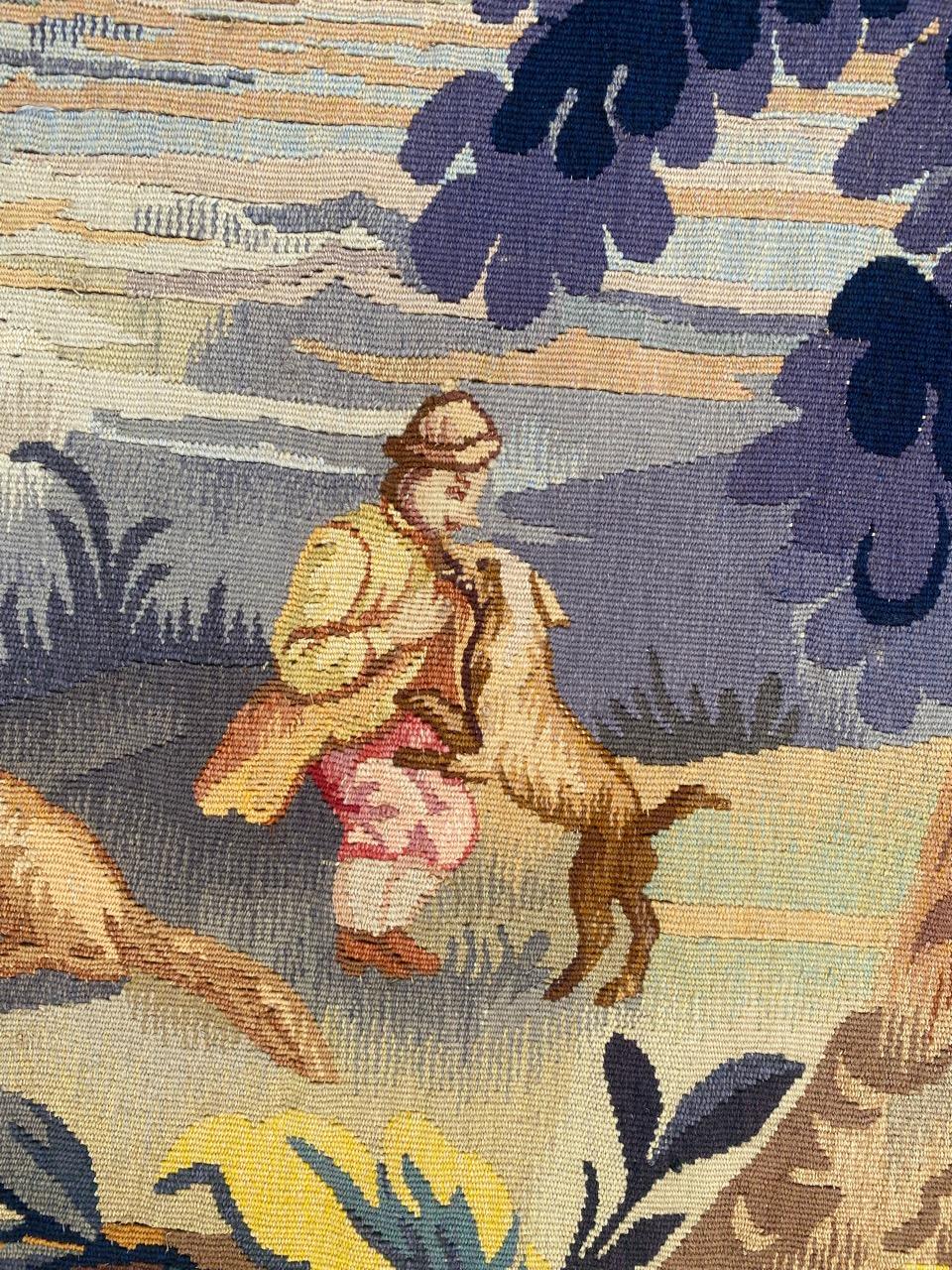 Français Bobyrug's Beautiful Antique French Aubusson Tapestry (Tapisserie d'Aubusson française ancienne) en vente