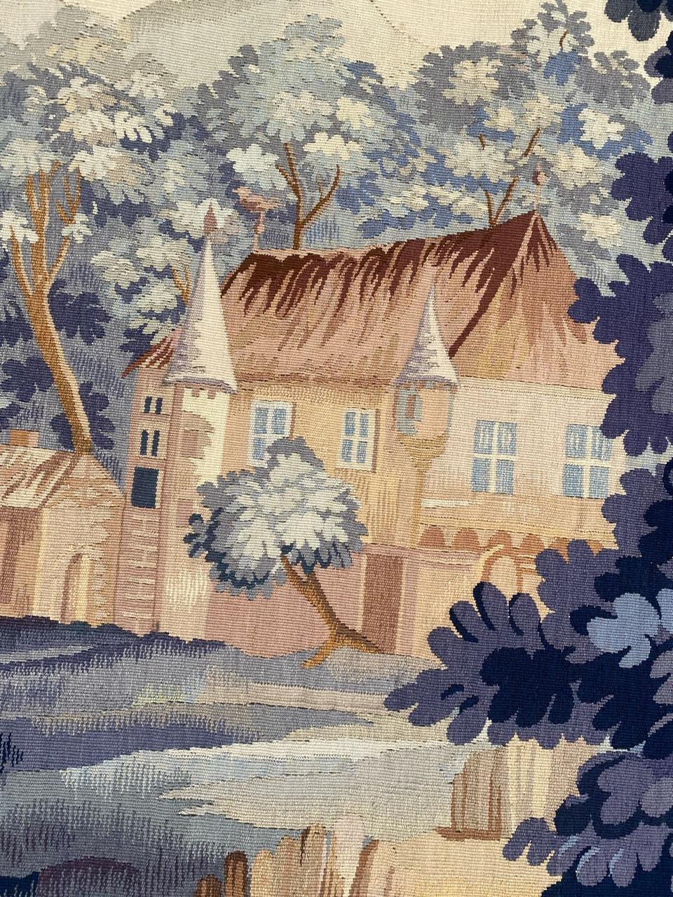 Tissé à la main Bobyrug's Beautiful Antique French Aubusson Tapestry (Tapisserie d'Aubusson française ancienne) en vente