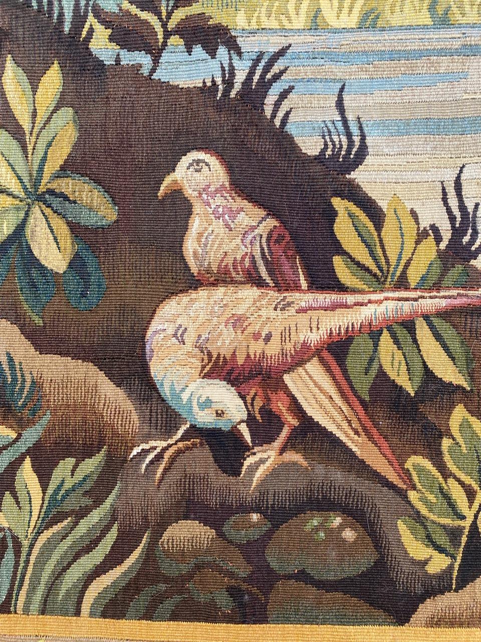 Tissé à la main Bobyrug's Beautiful Antique French Aubusson Tapestry (Tapisserie d'Aubusson française ancienne) en vente