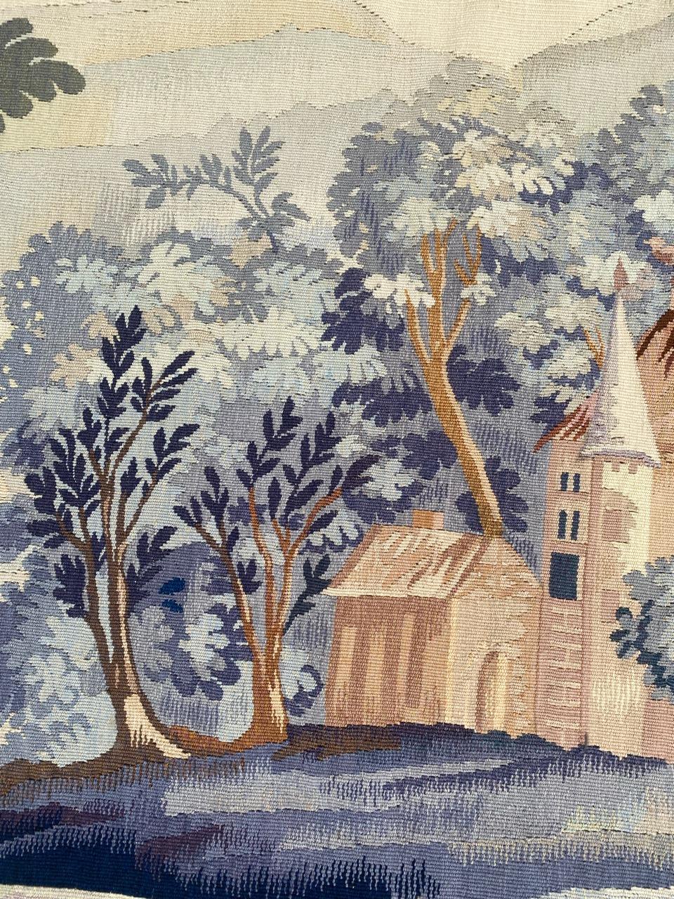 20ième siècle Bobyrug's Beautiful Antique French Aubusson Tapestry (Tapisserie d'Aubusson française ancienne) en vente