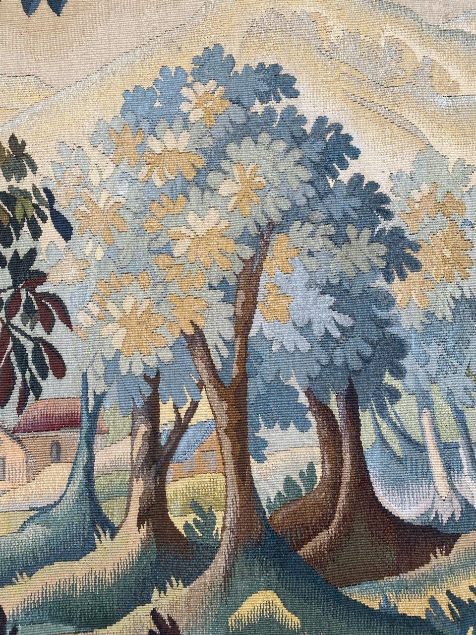 20ième siècle Bobyrug's Beautiful Antique French Aubusson Tapestry (Tapisserie d'Aubusson française ancienne) en vente