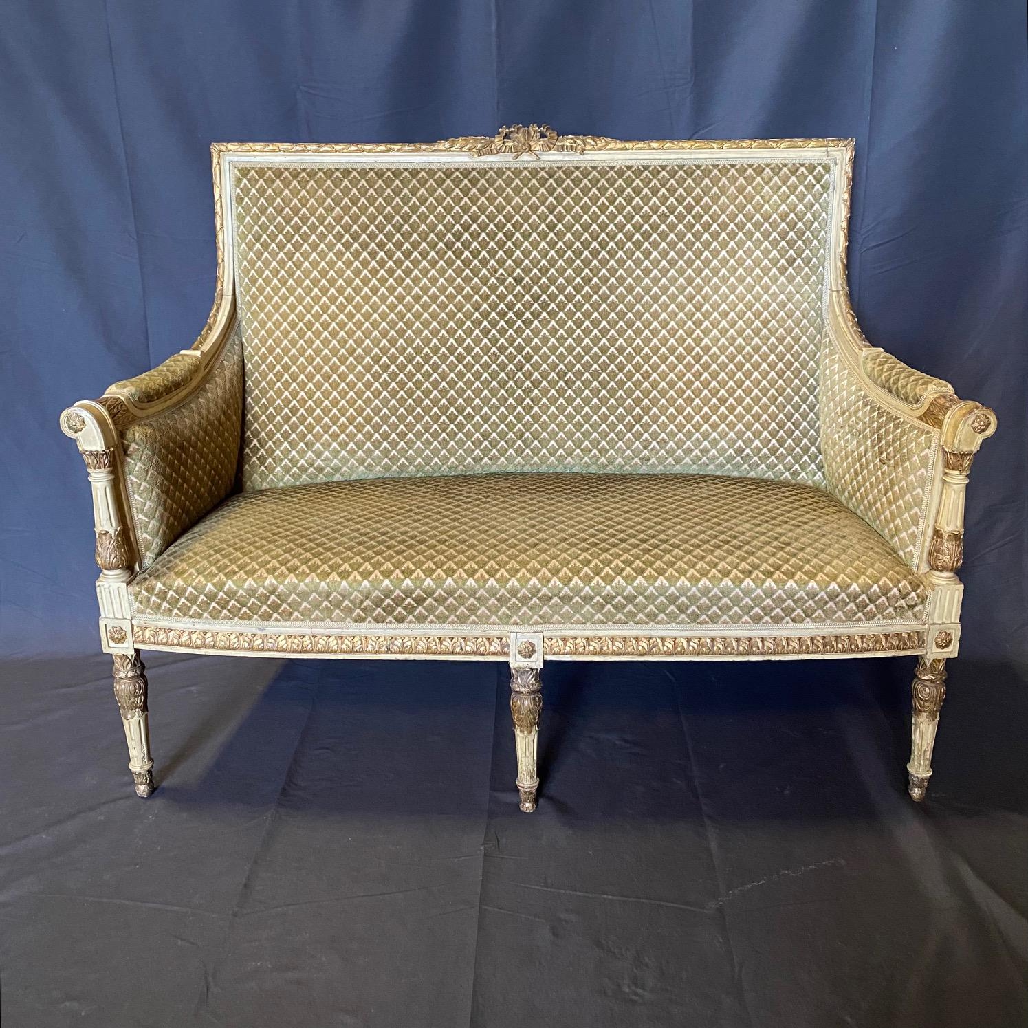Beautiful Antique French Bergeres For Sale 6
