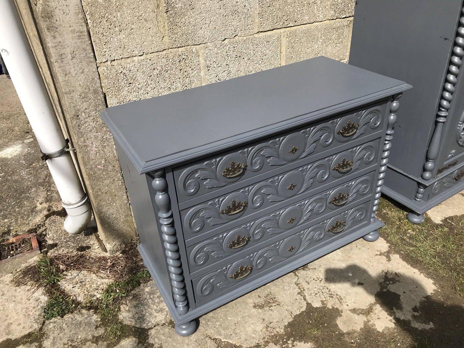 19th Century Beautiful Antique French Chest of Drawers, Vintage, Painted For Sale
