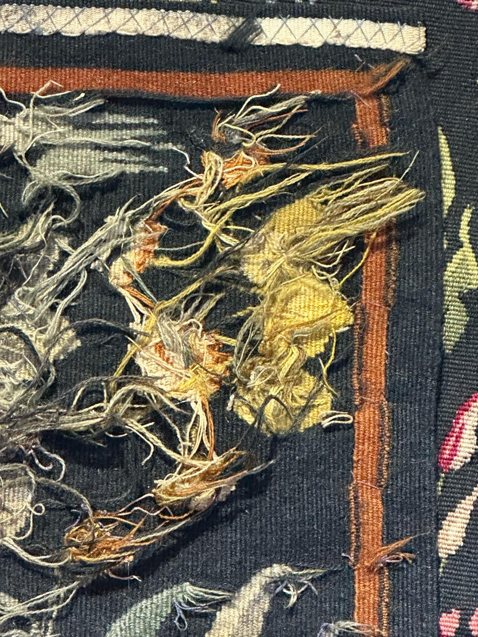 Schöner antiker französischer handgewebter Aubusson-Wandteppich 