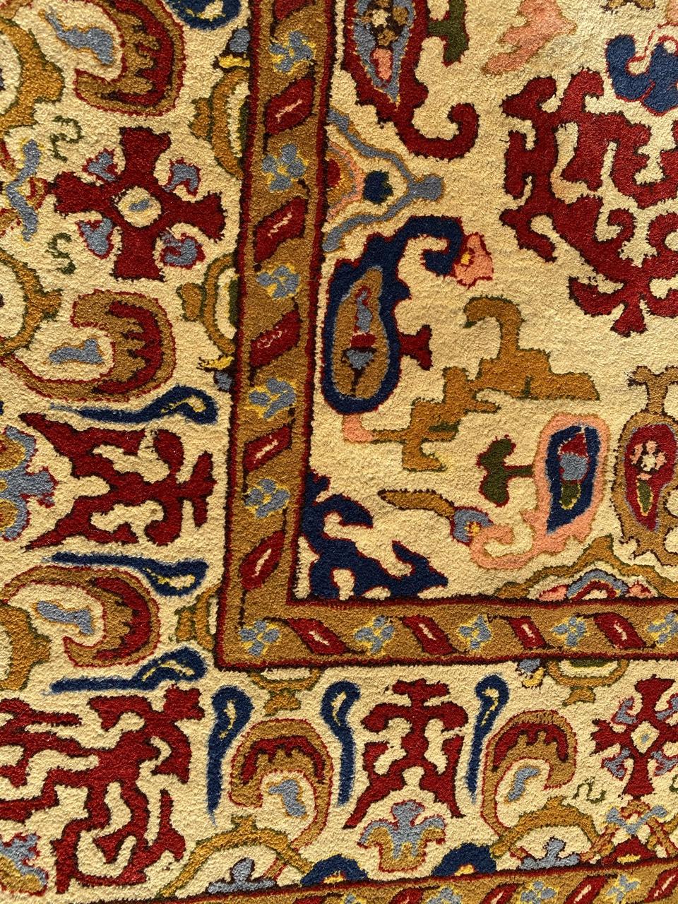Hand-Crafted Bobyrug’s Beautiful Antique French Janus Rug For Sale