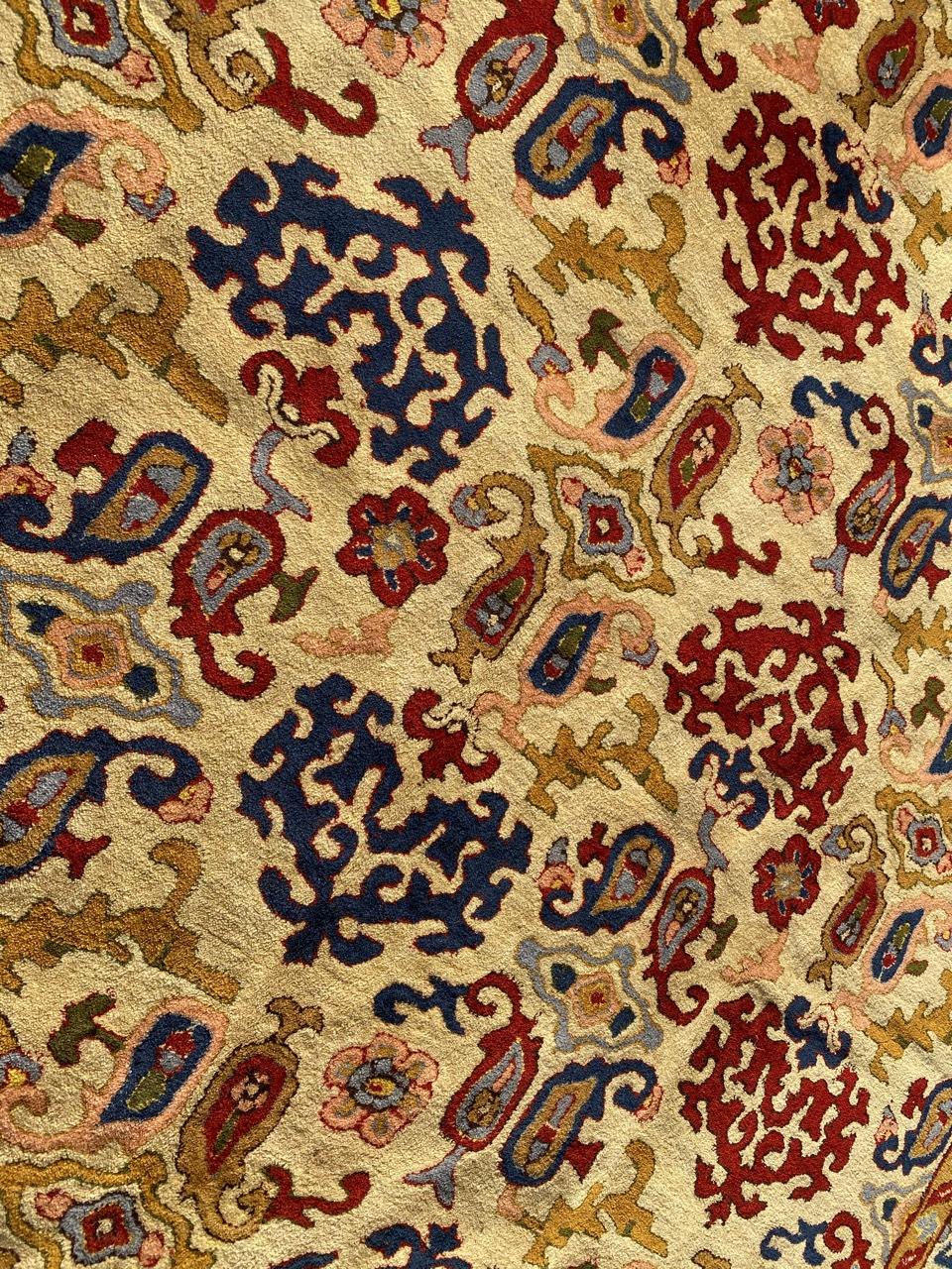 Bobyrugs schöner antiker französischer Janus-Teppich (Handgefertigt) im Angebot